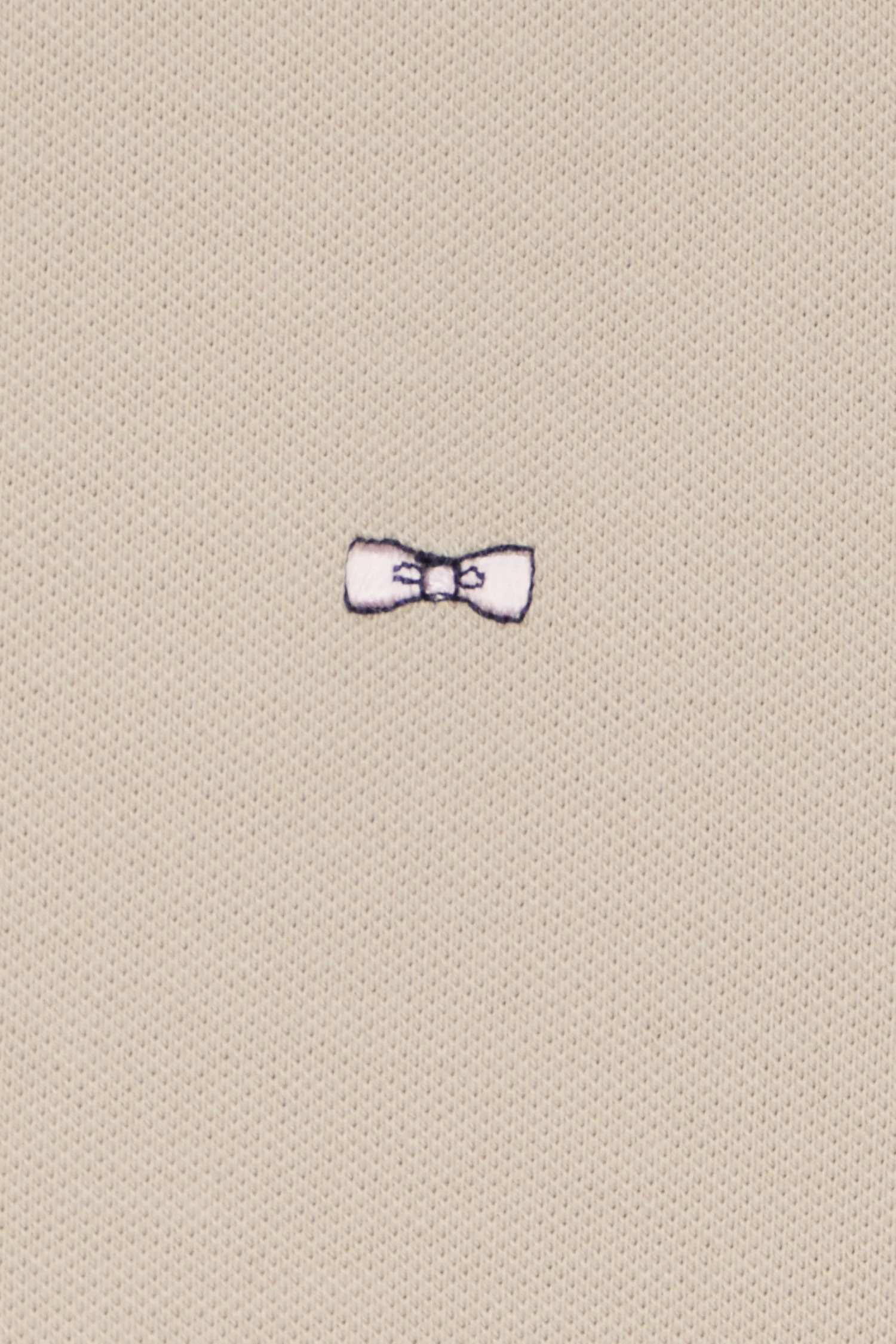 Polo à manches courtes en coton stretch beige coupe ajustée - Image 6