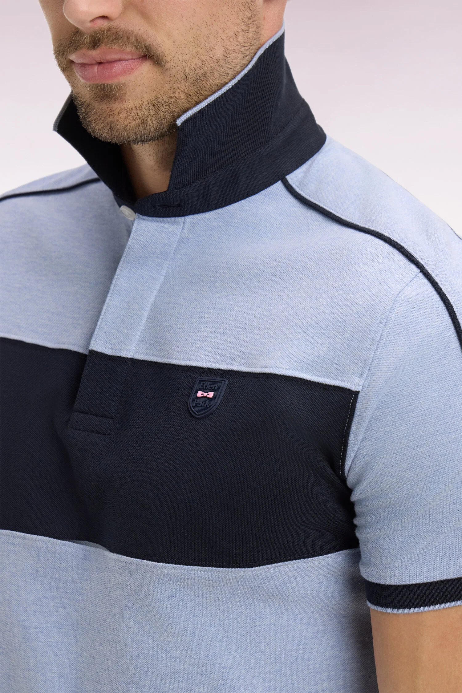 Polo Ă manches courtes en coton stretch ciel coupe slim - Image 4