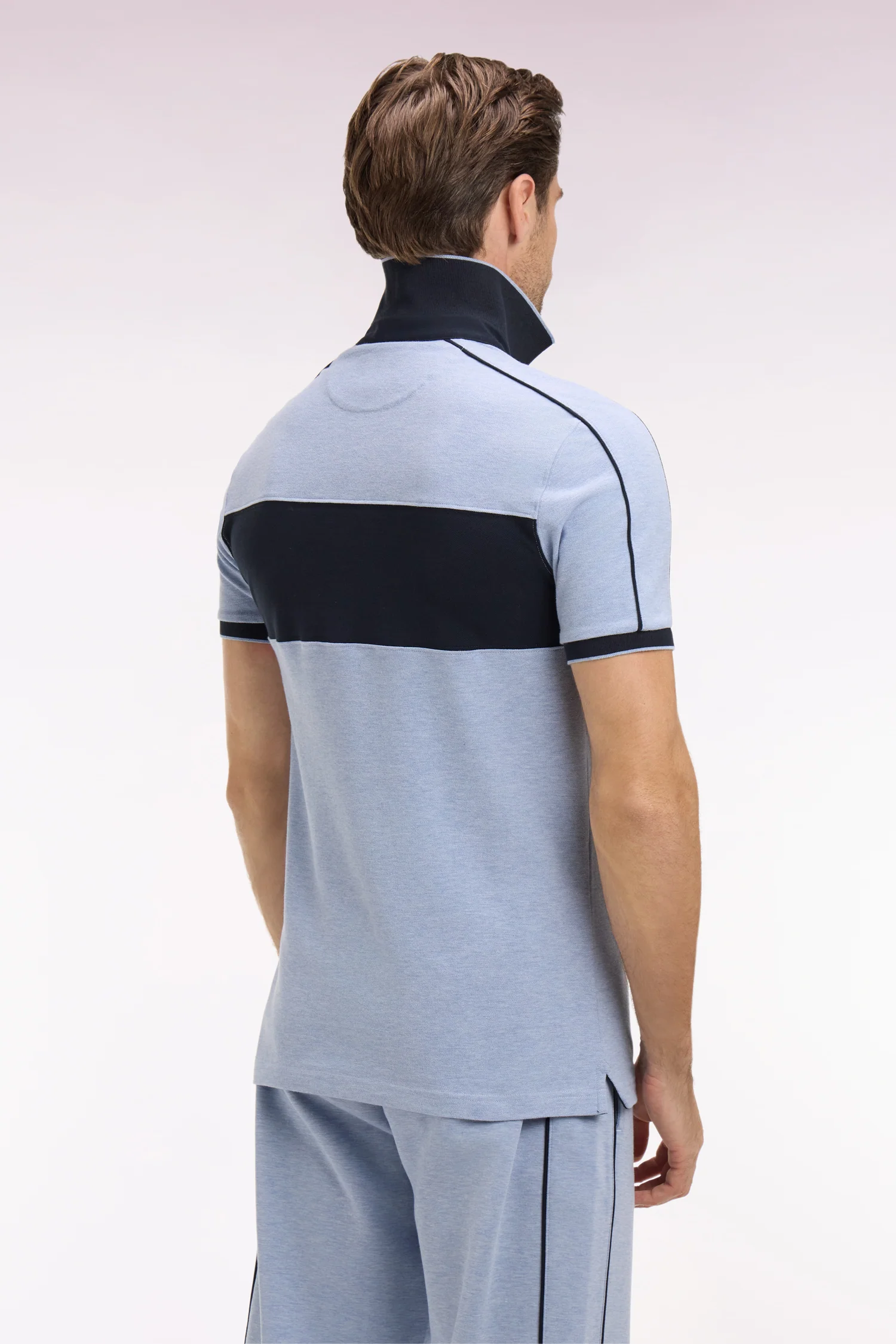 Polo Ă manches courtes en coton stretch ciel coupe slim - Image 5