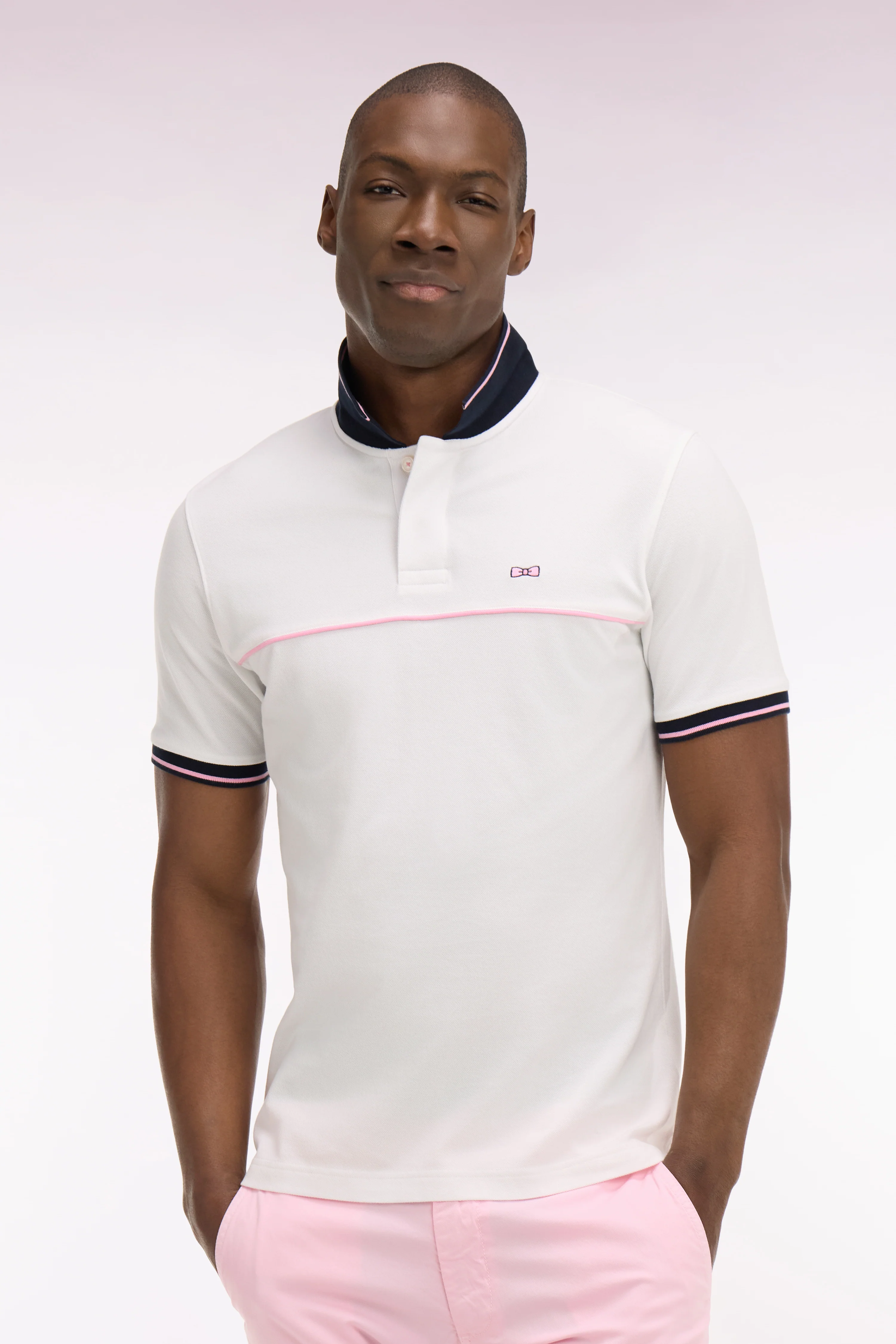 Polo à manches courtes en piqué coton blanc - Image 3