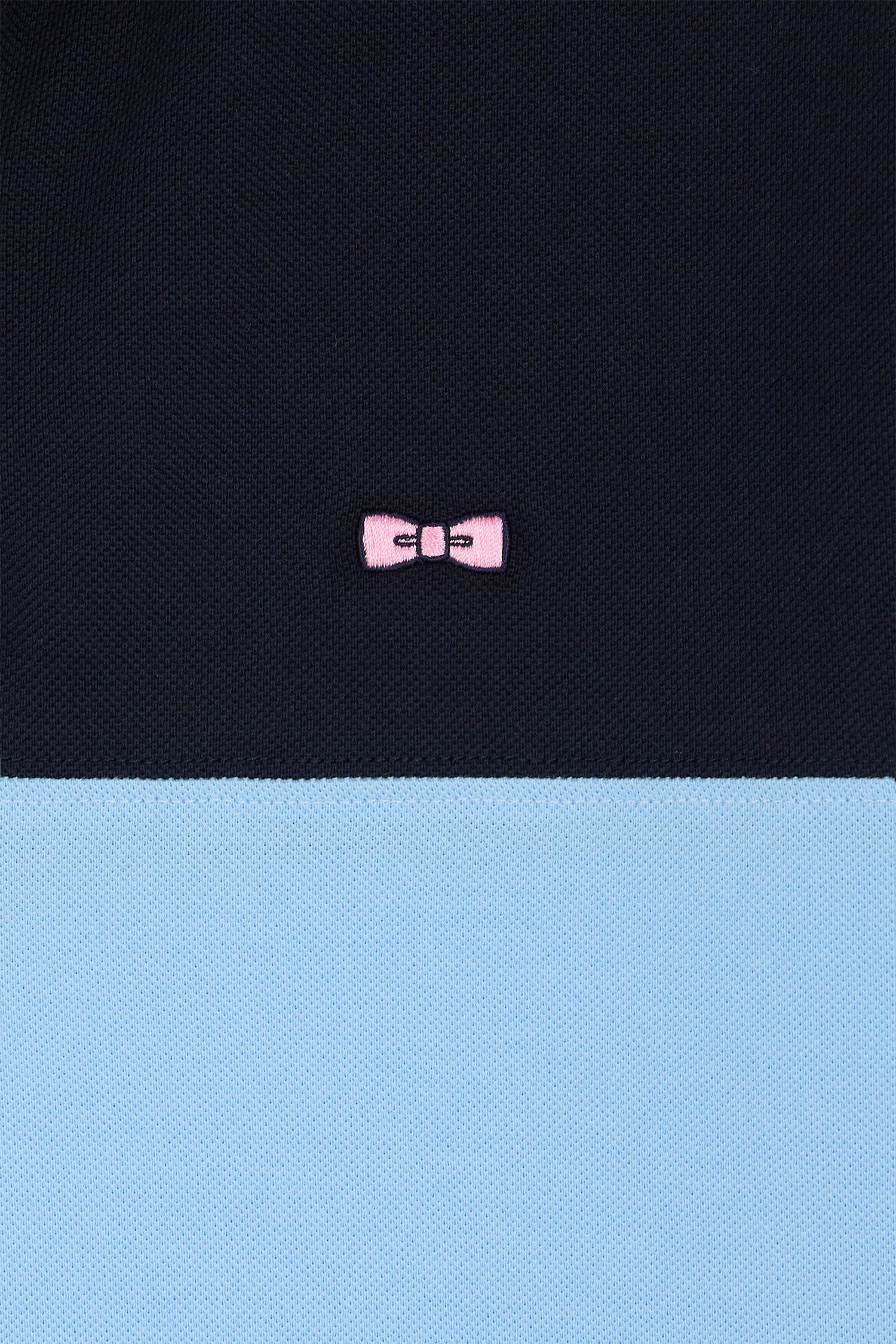 Polo à manches courtes en piqué coton ciel col jacquard coupe droite - Image 6