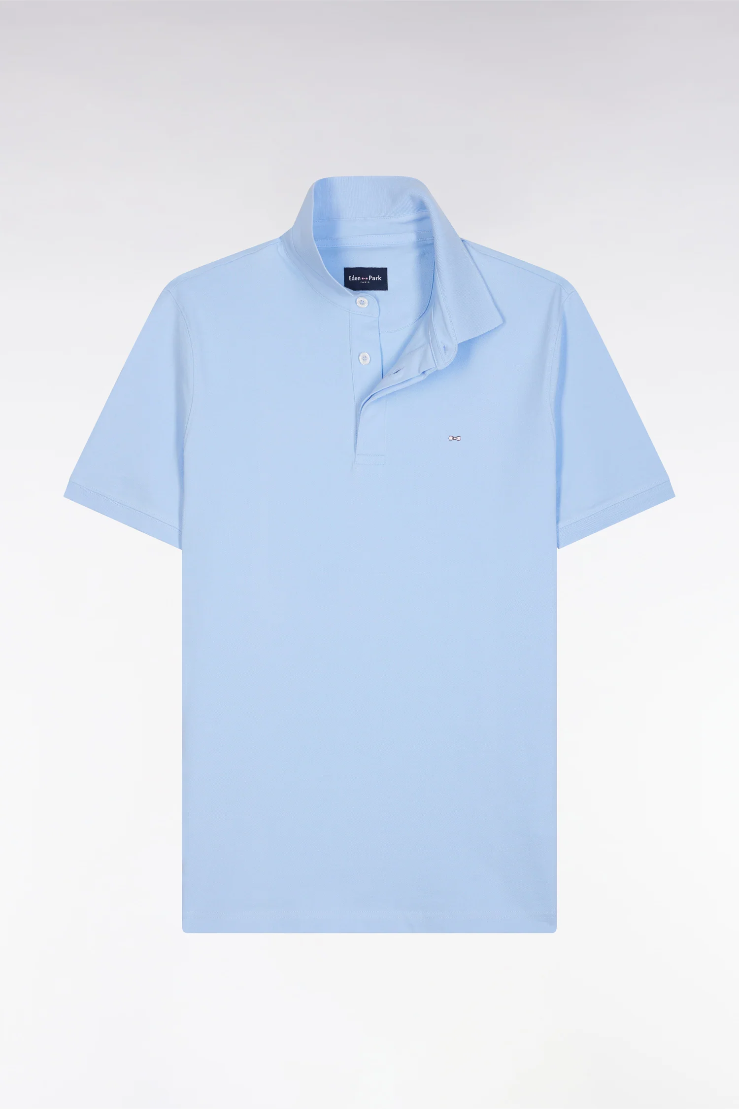 Polo à manches courtes en piqué coton stretch ciel coupe ajustée - Image 2