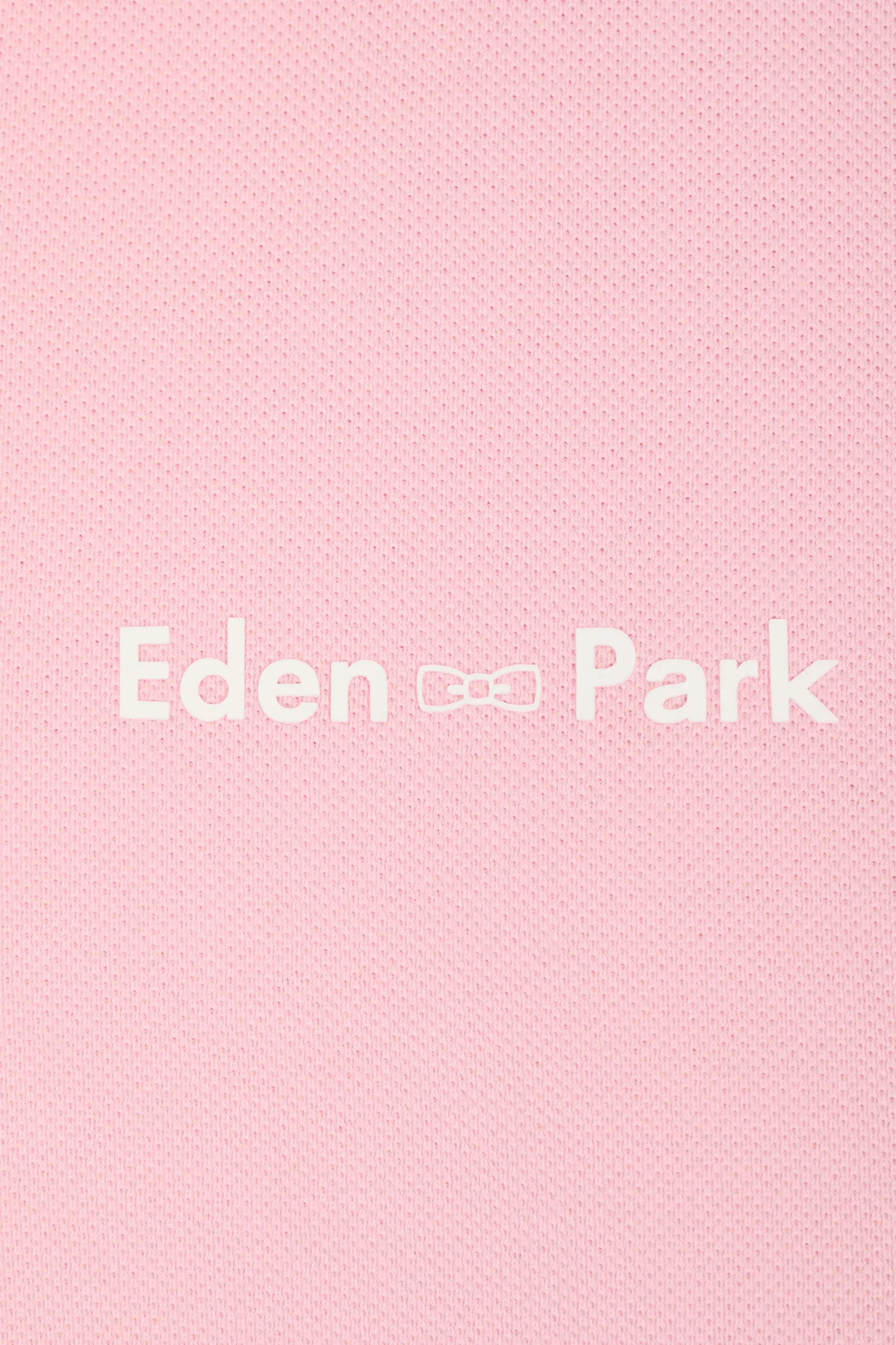 Polo à manches courtes uni en coton rose inscription Eden Park coupe décontractée - Image 6