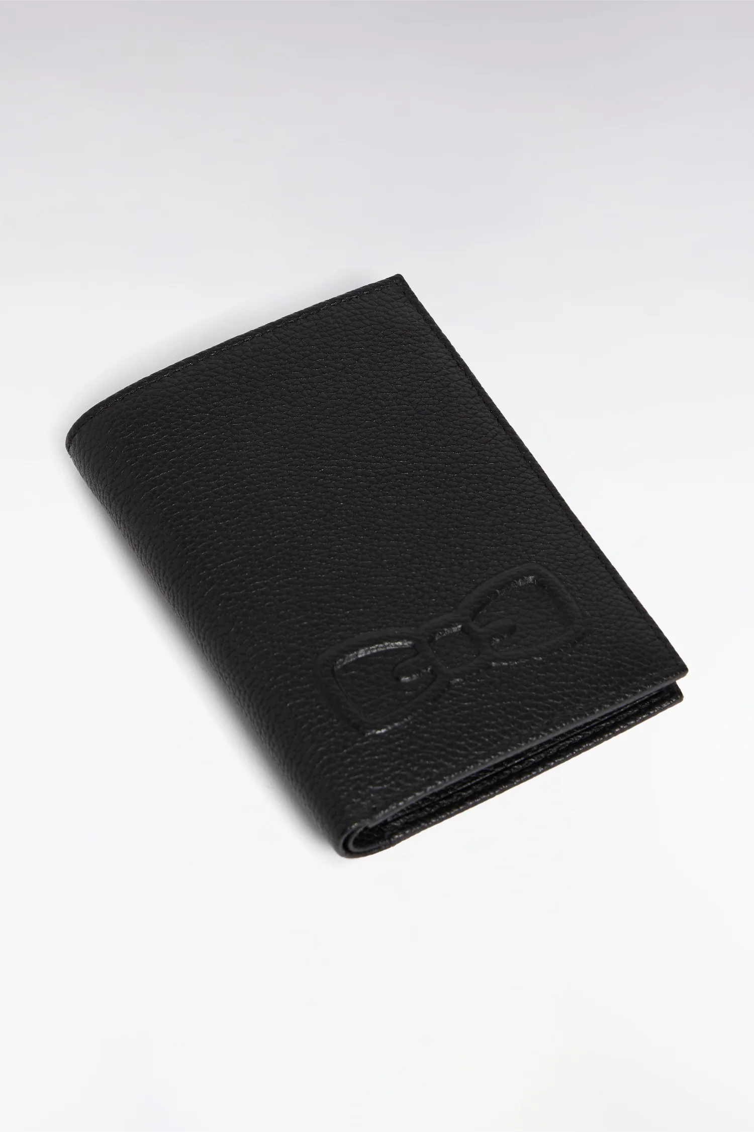 Portefeuille format français en cuir grainé noir à compartiment zippé - Image 2