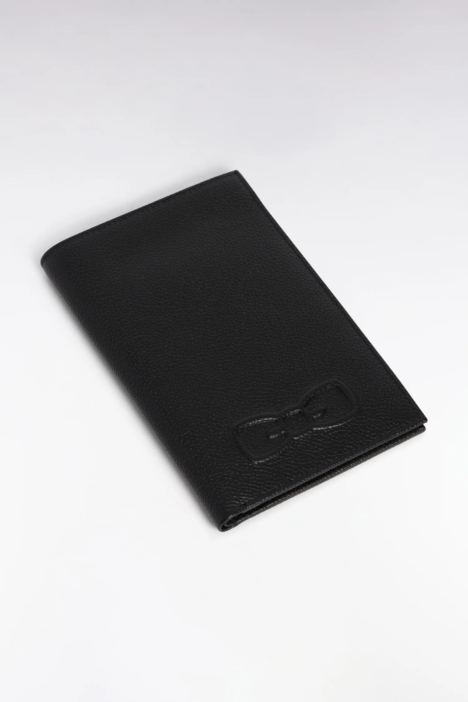 Portefeuille format français en cuir grainé noir - Image 2