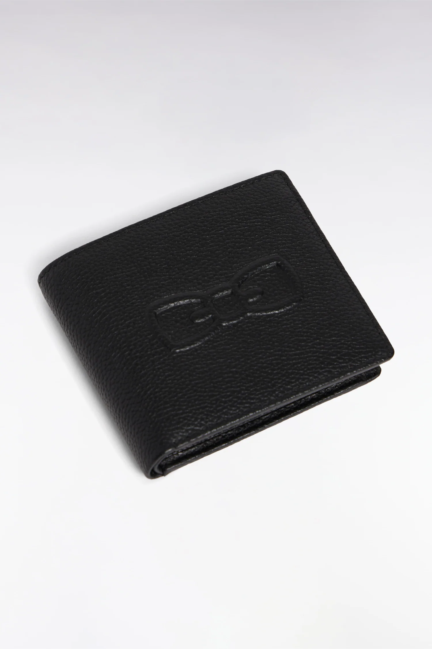 Portefeuille format italien en cuir grainé noir - Image 2