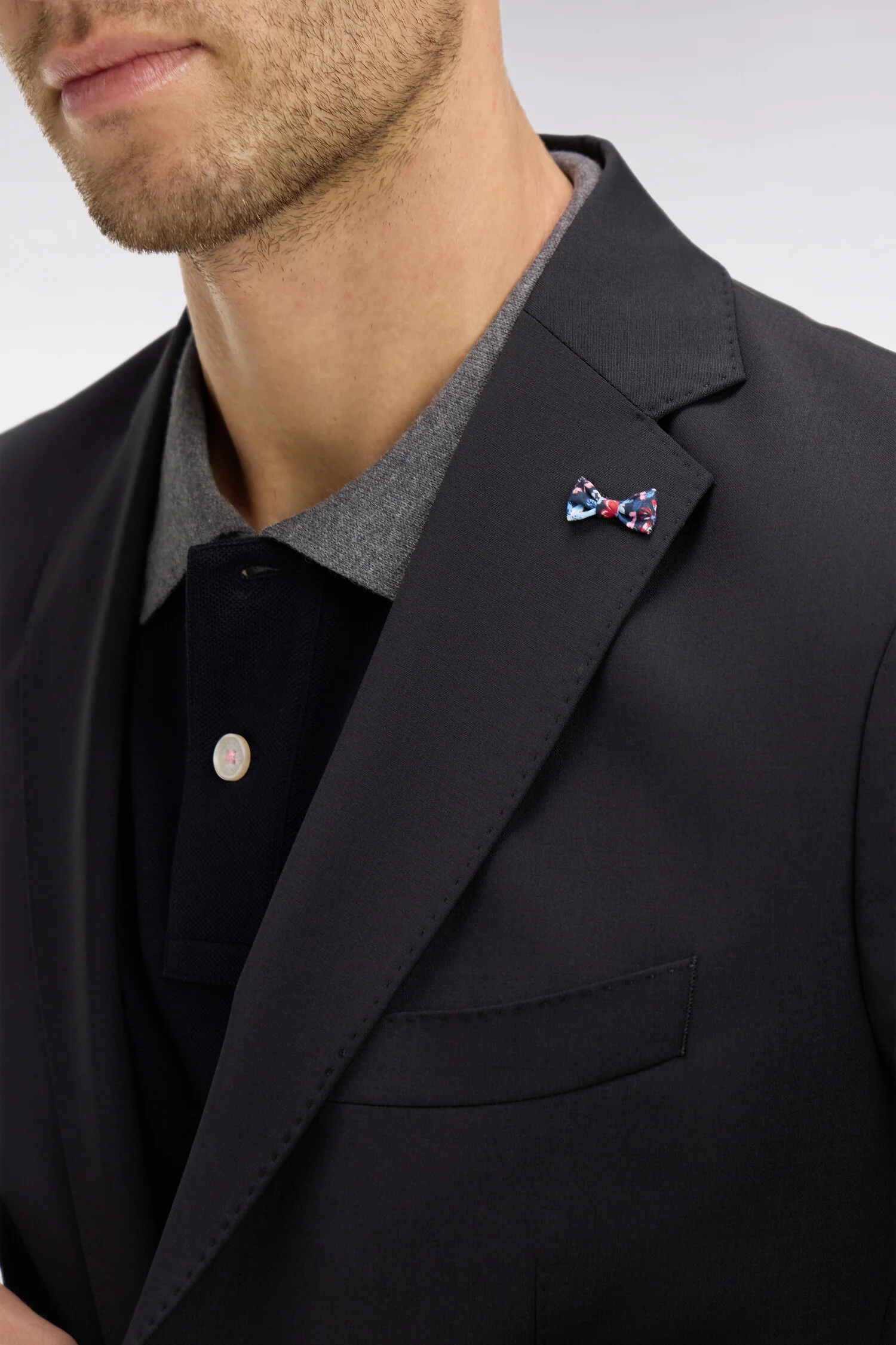 Blazer noir détails noeud en relief - Image 6