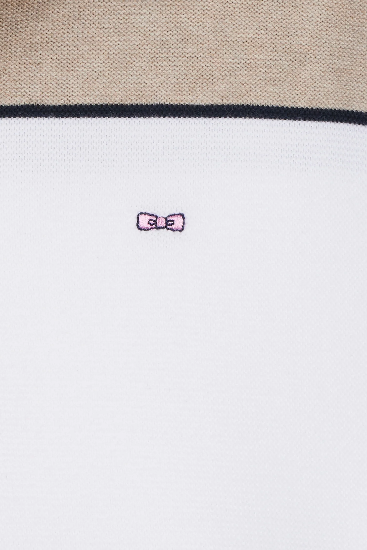 Pull à col maillot en coton beige coupe droite - Image 5