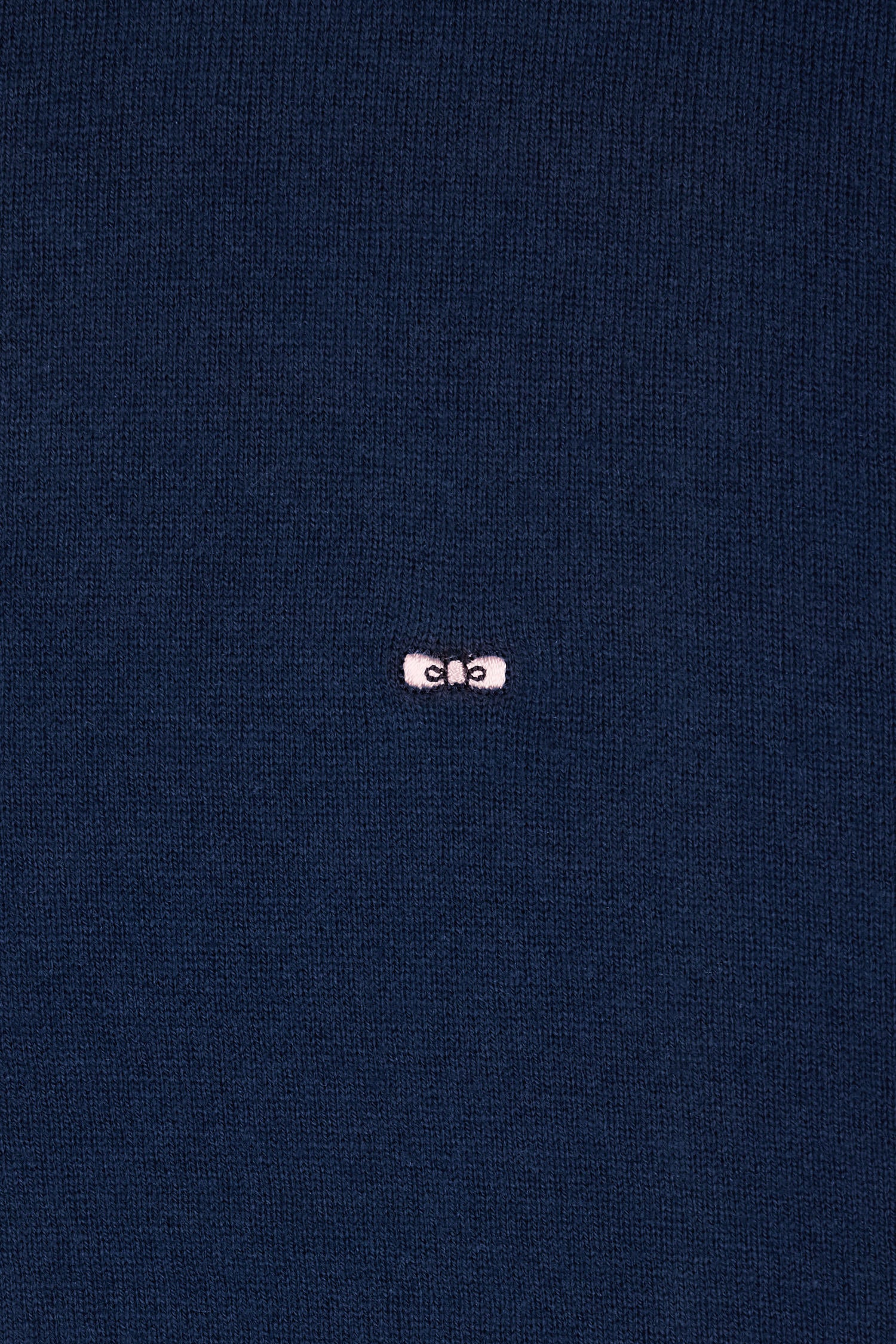 Pull col polo en coton et soie mélangés marine coupe droite - Image 6