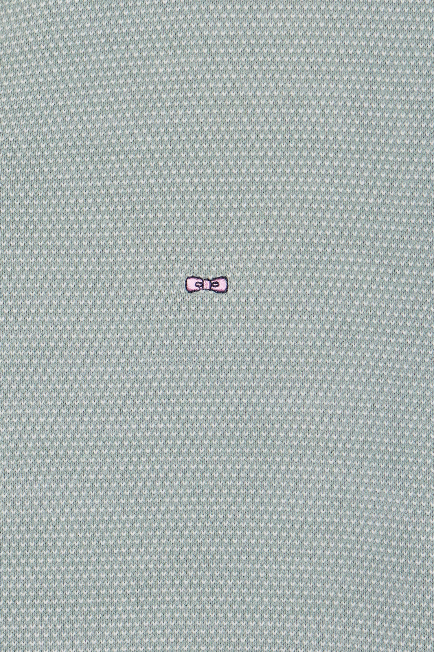 Pull col polo en coton gris clair coupe droite - Image 6