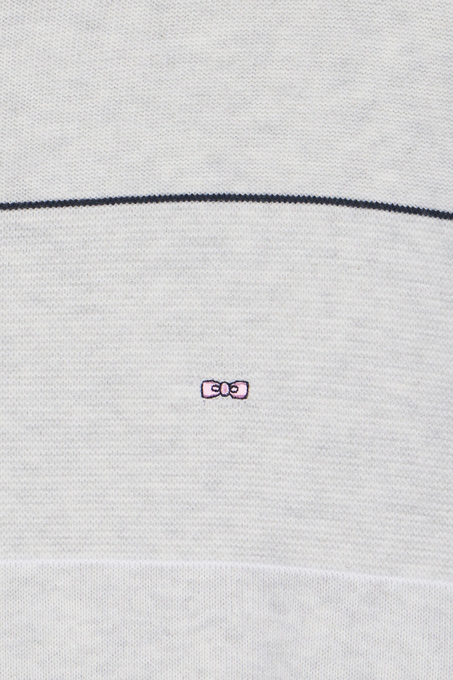 Pull col rond cerclé en coton gris - Image 6