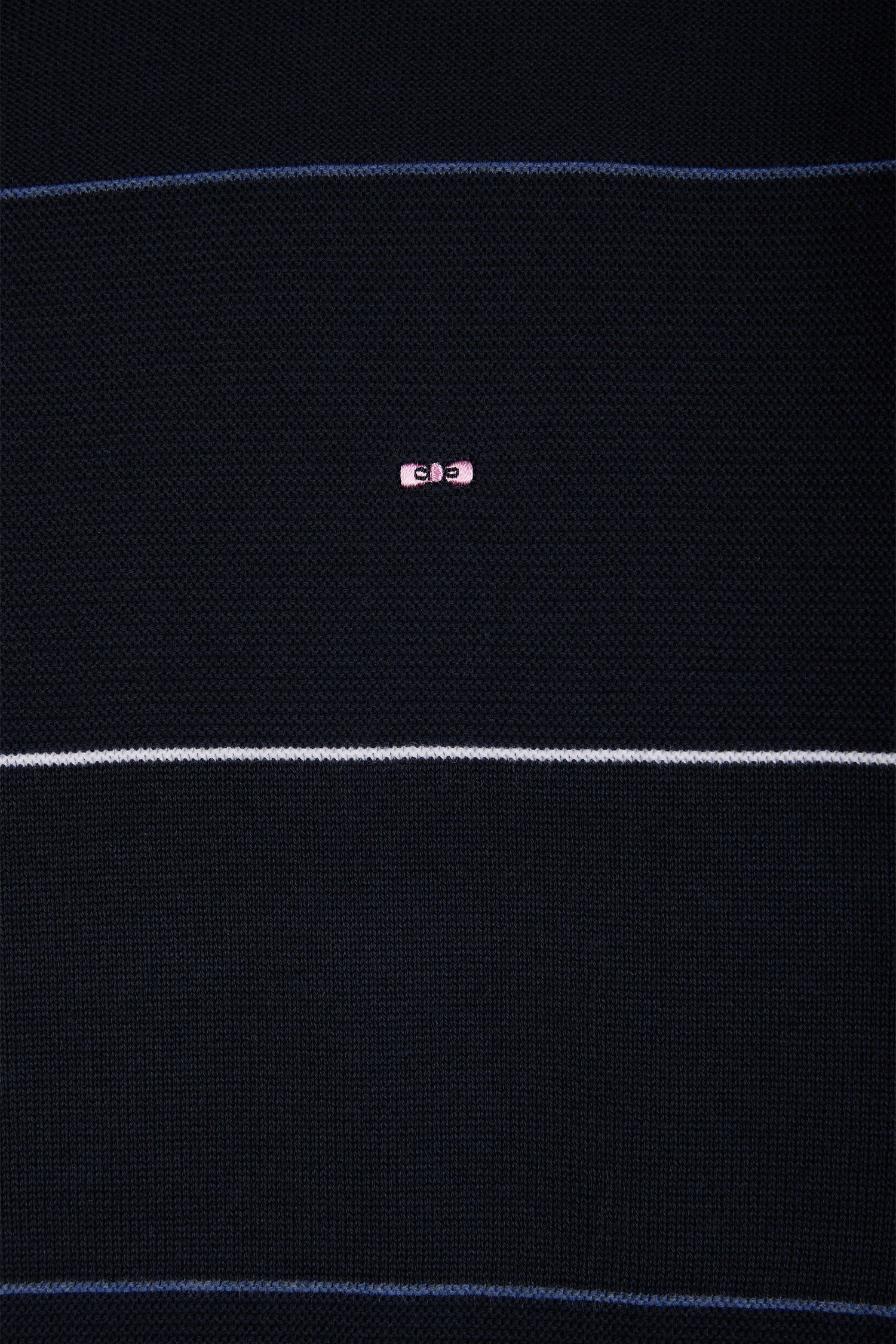 Pull col rond cerclé en coton marine - Image 6