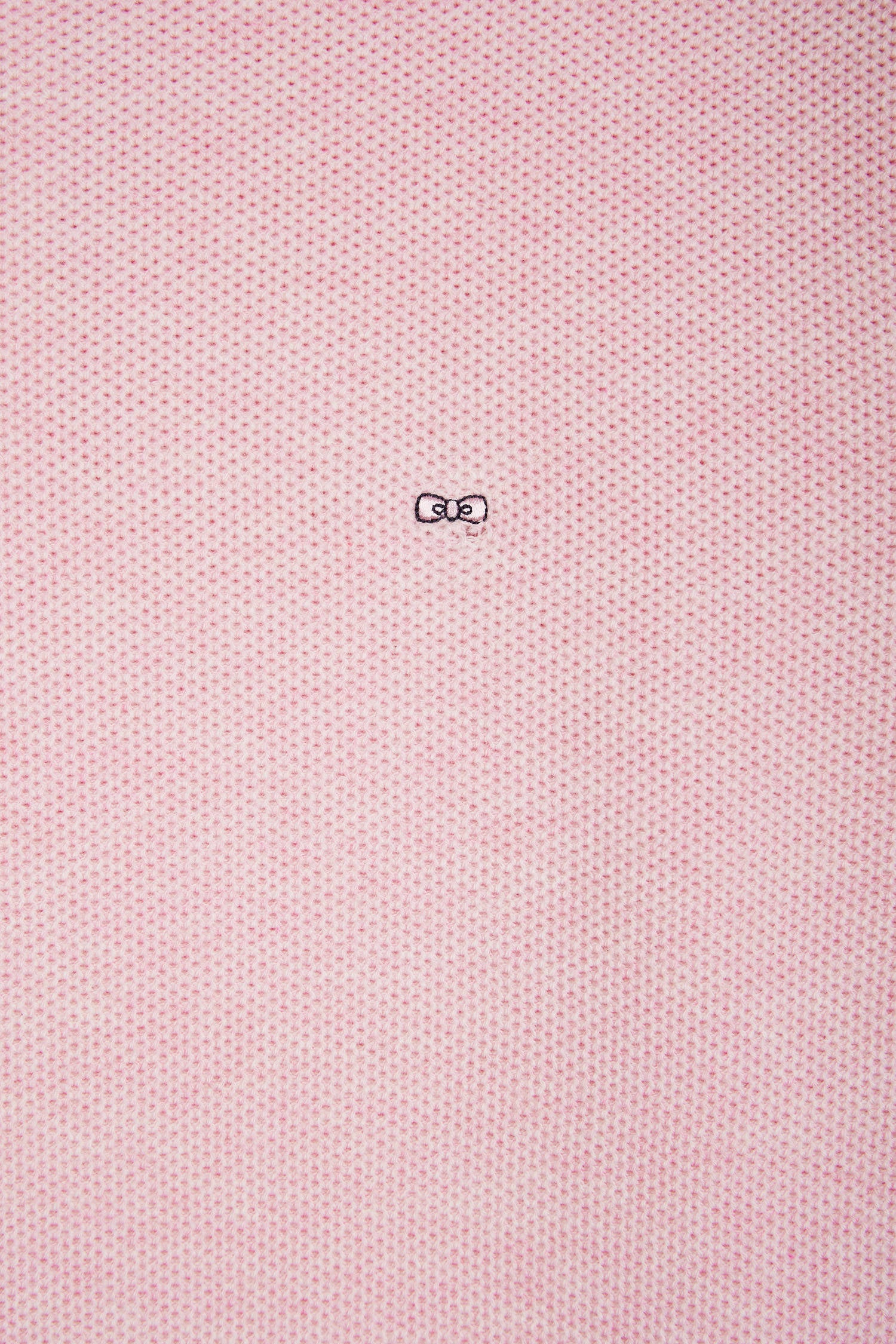 Pull col rond en coton nid d'abeille rose coupe droite - Image 6