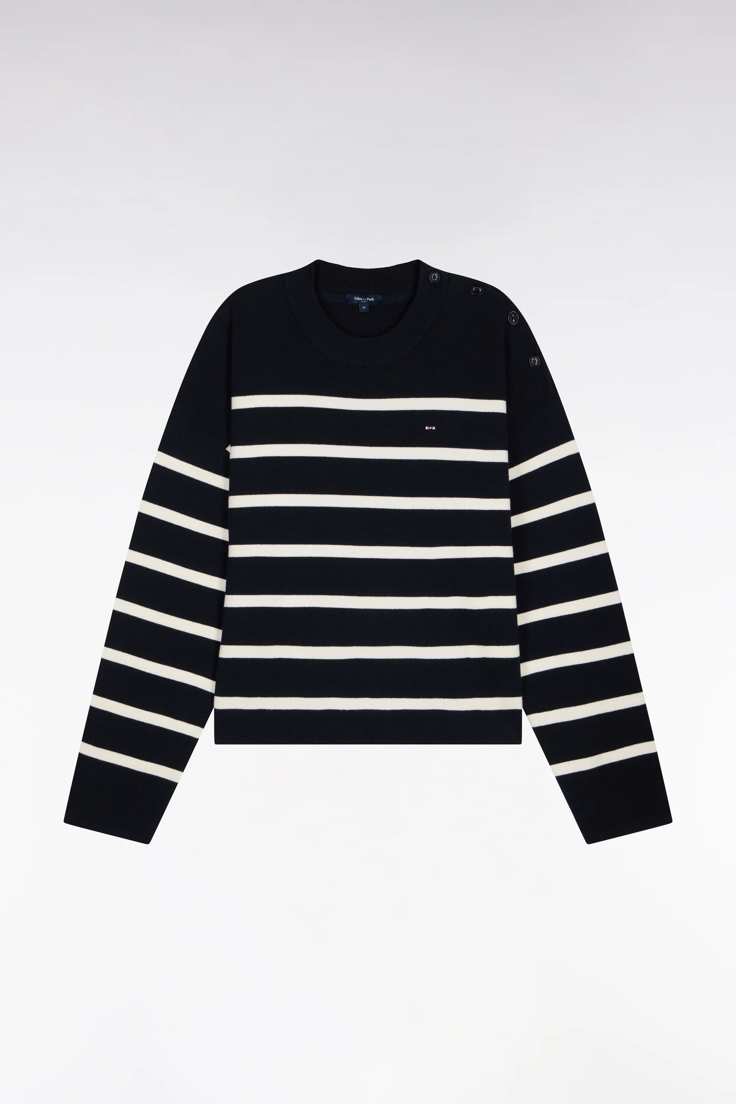 Pull marinière en coton milano marine coupe oversized - Image 2
