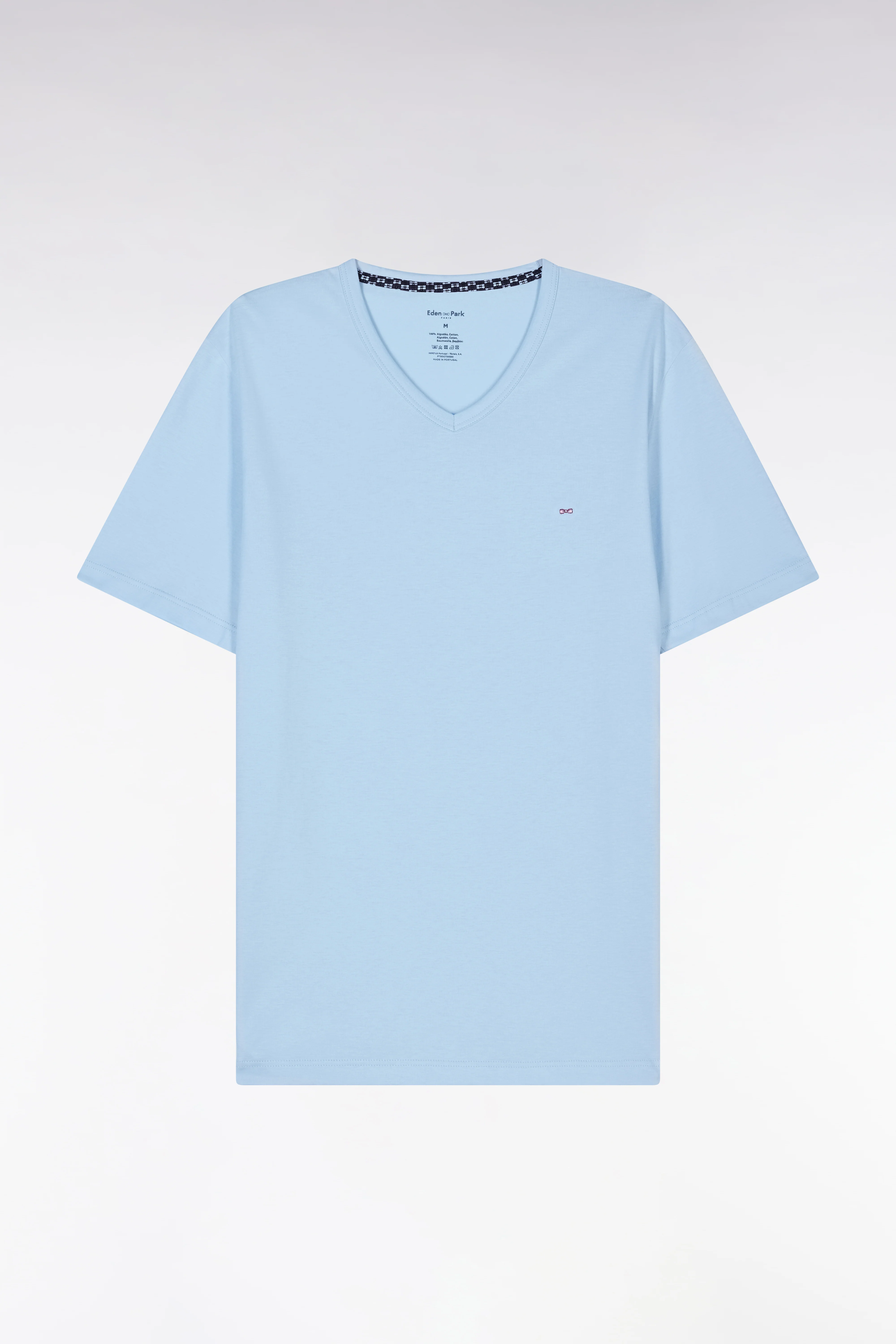 Pyjama court en jersey de coton bleu short Ă micromotifs