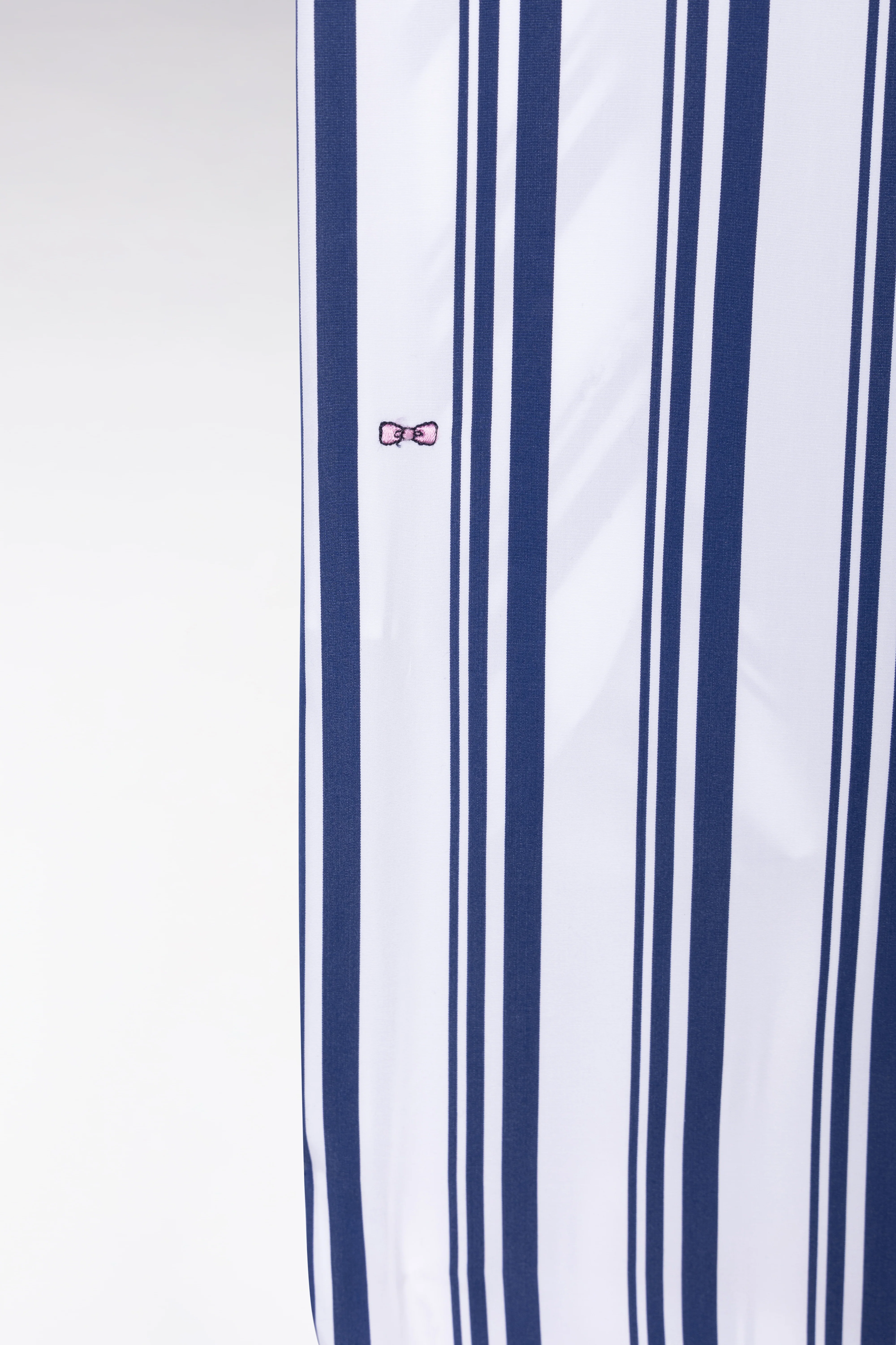 Robe chemise rayée en coton marine et blanc coupe décontractée - Image 7