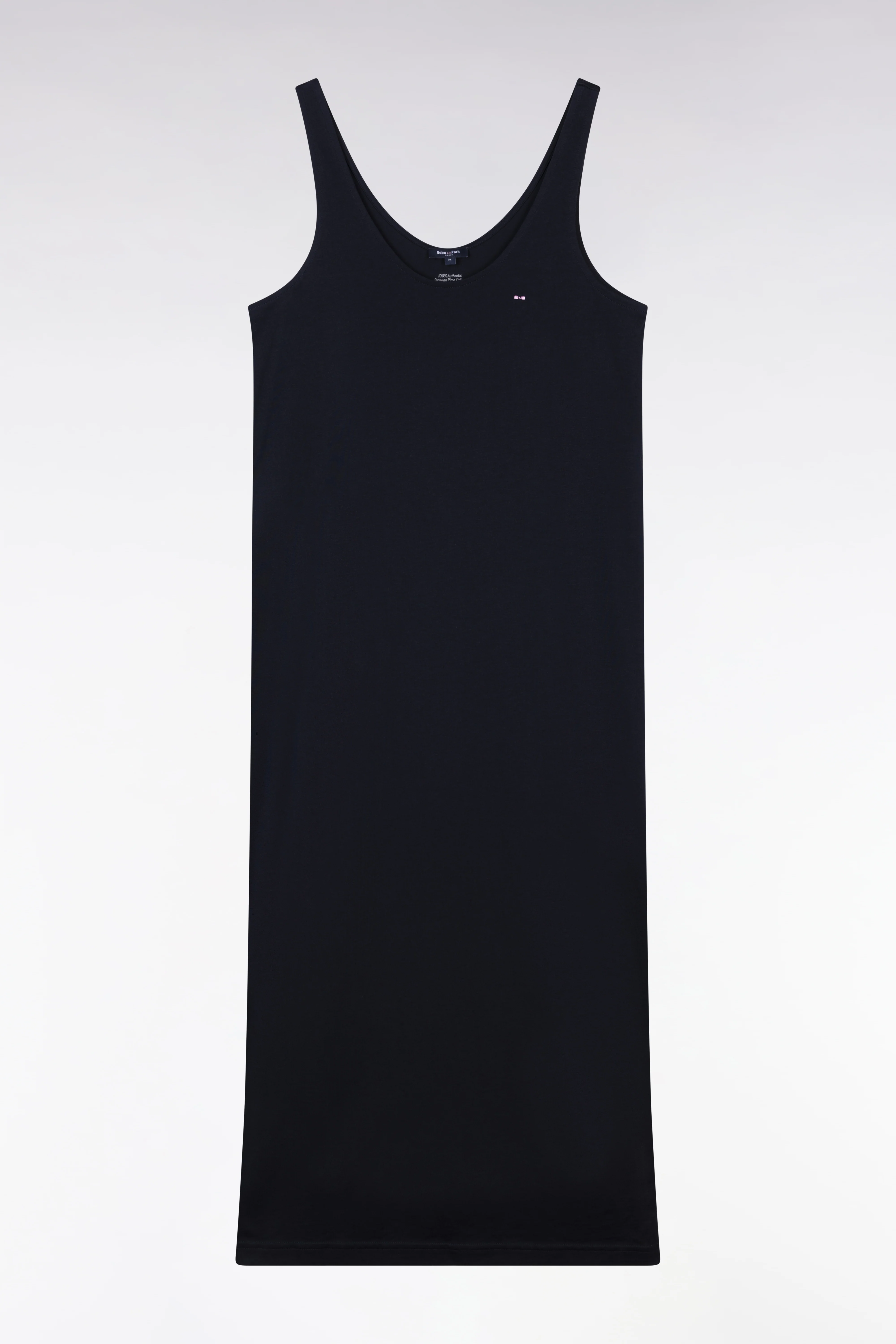 Robe débardeur en coton Pima marine coupe droite