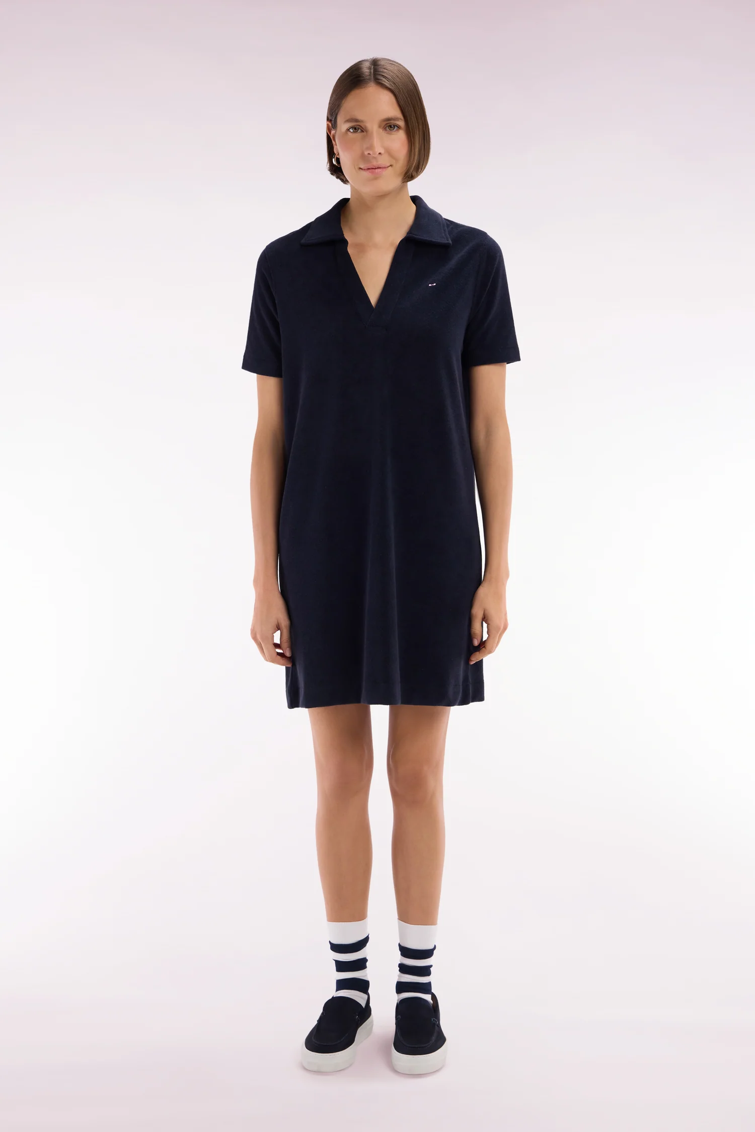 Robe maillot bleu marine coupe décontractée - Image 3