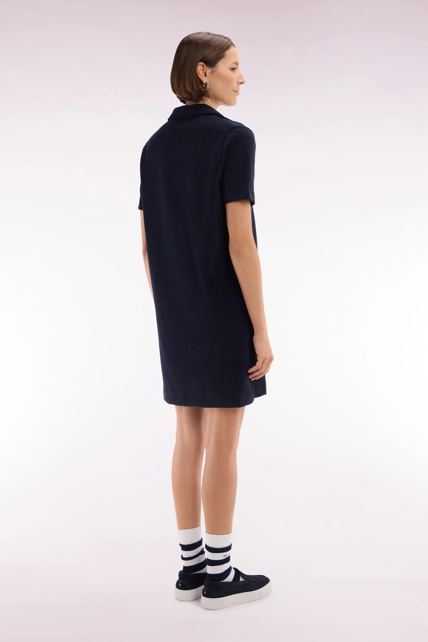 Robe maillot bleu marine coupe décontractée - Image 4