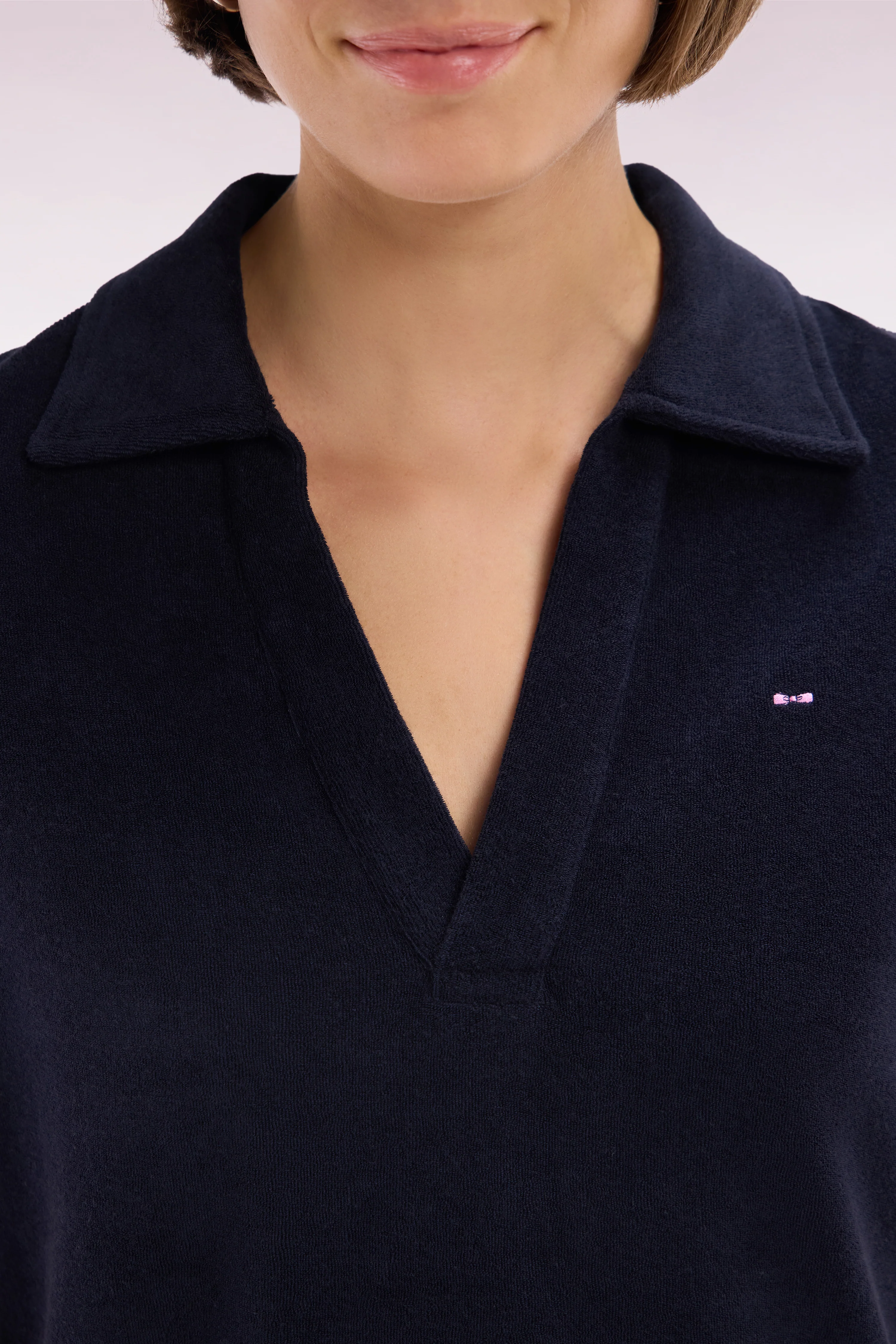 Robe maillot bleu marine coupe décontractée - Image 5
