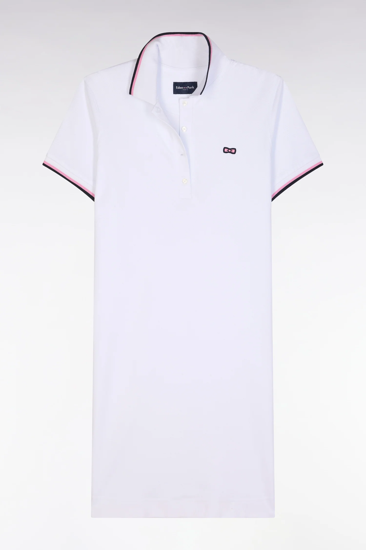 Robe maillot en coton blanc à détails tricolores - Image 2