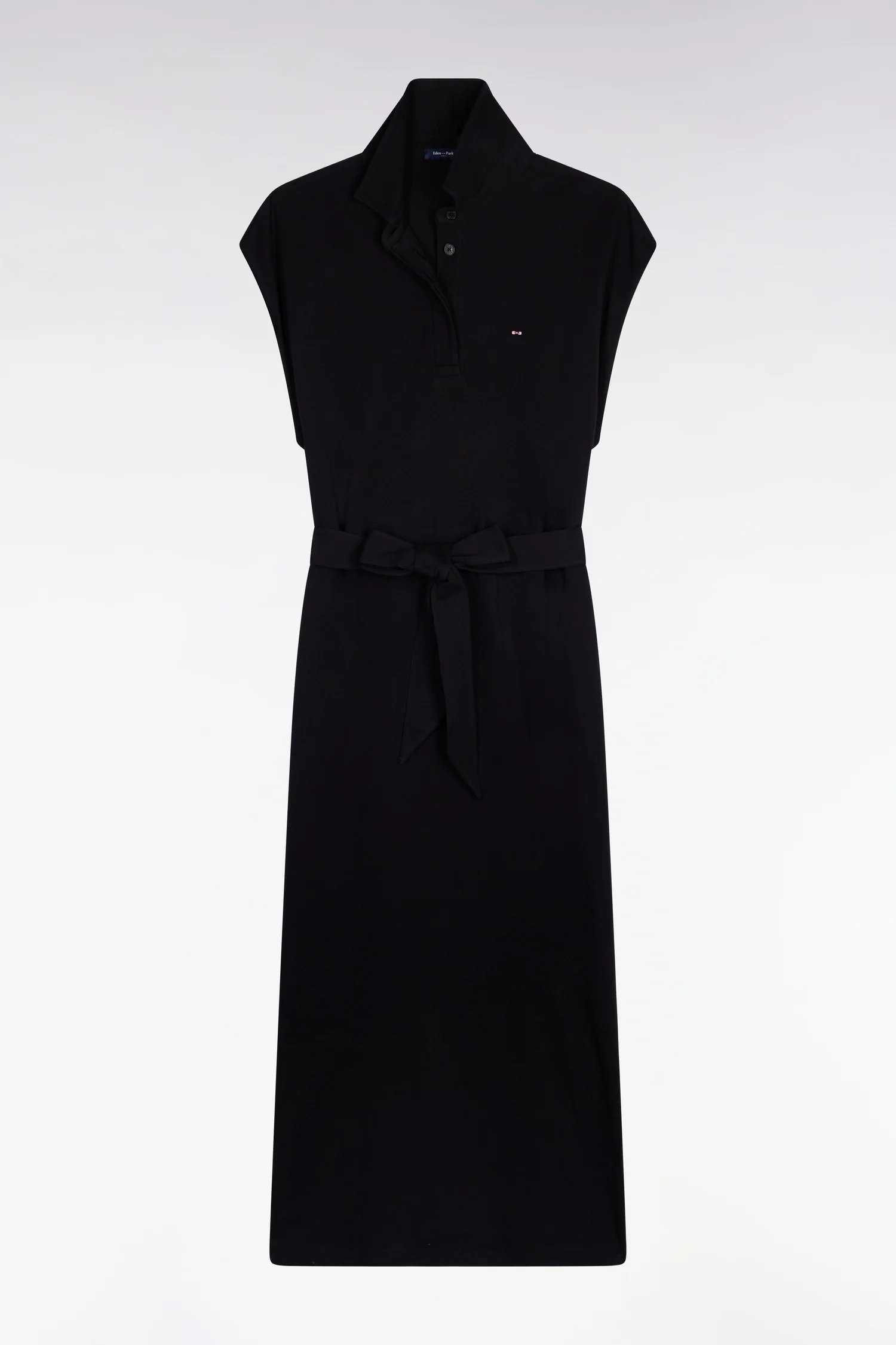 Robe maillot sans manches en coton noir coupe oversized - Image 2