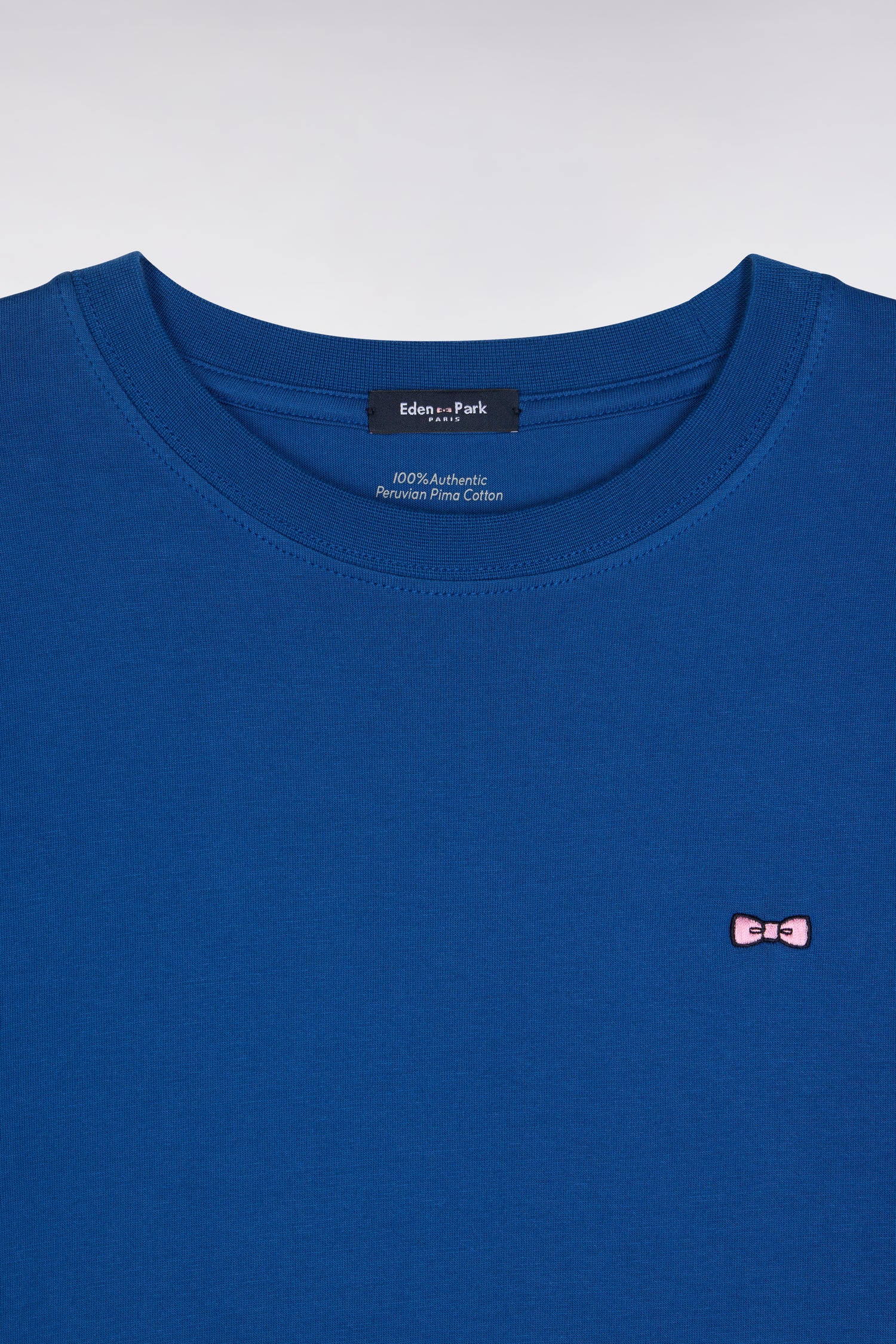 Robe T-shirt en coton Pima bleu coupe droite - Image 6