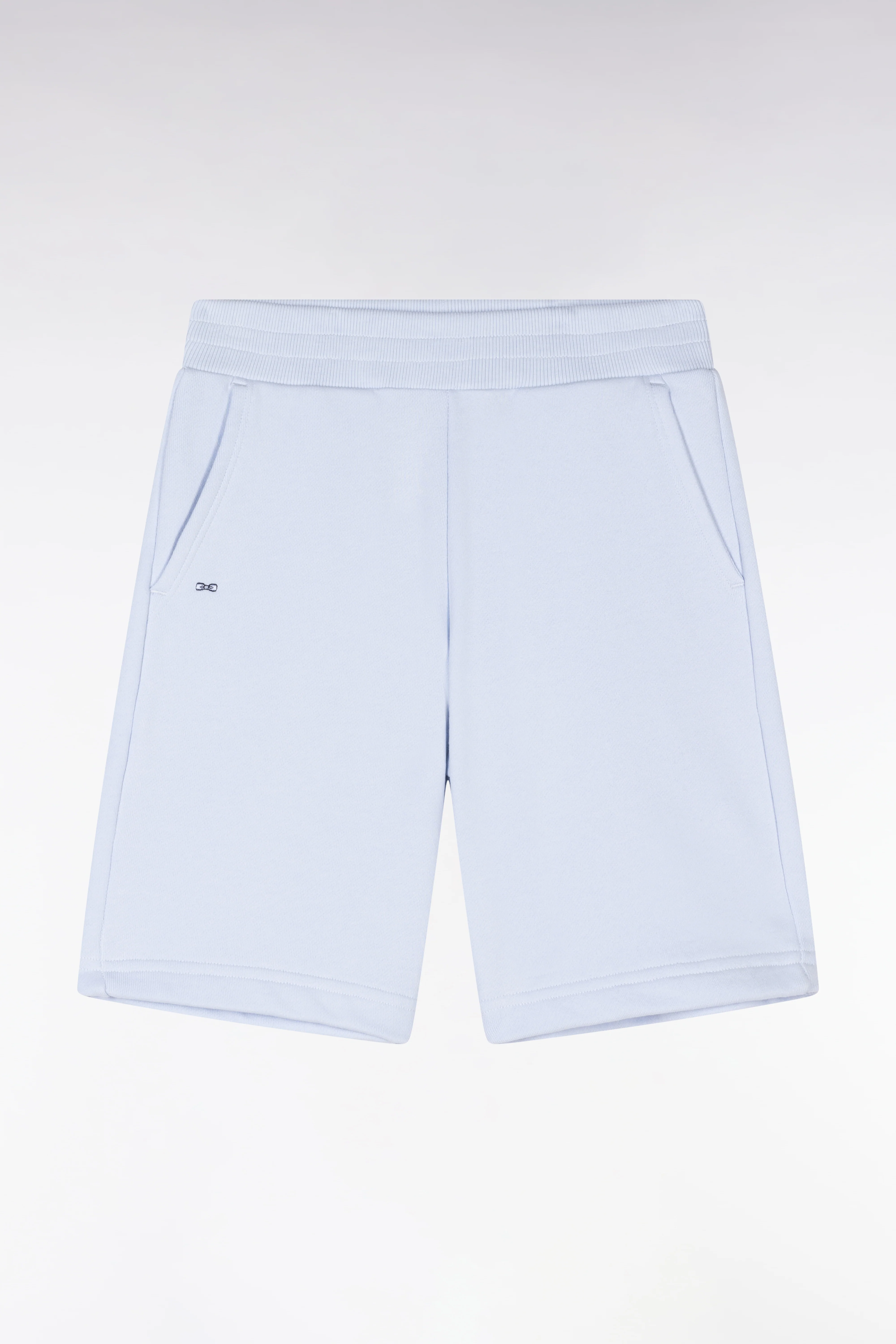 Short en molleton coton ciel coupe droite