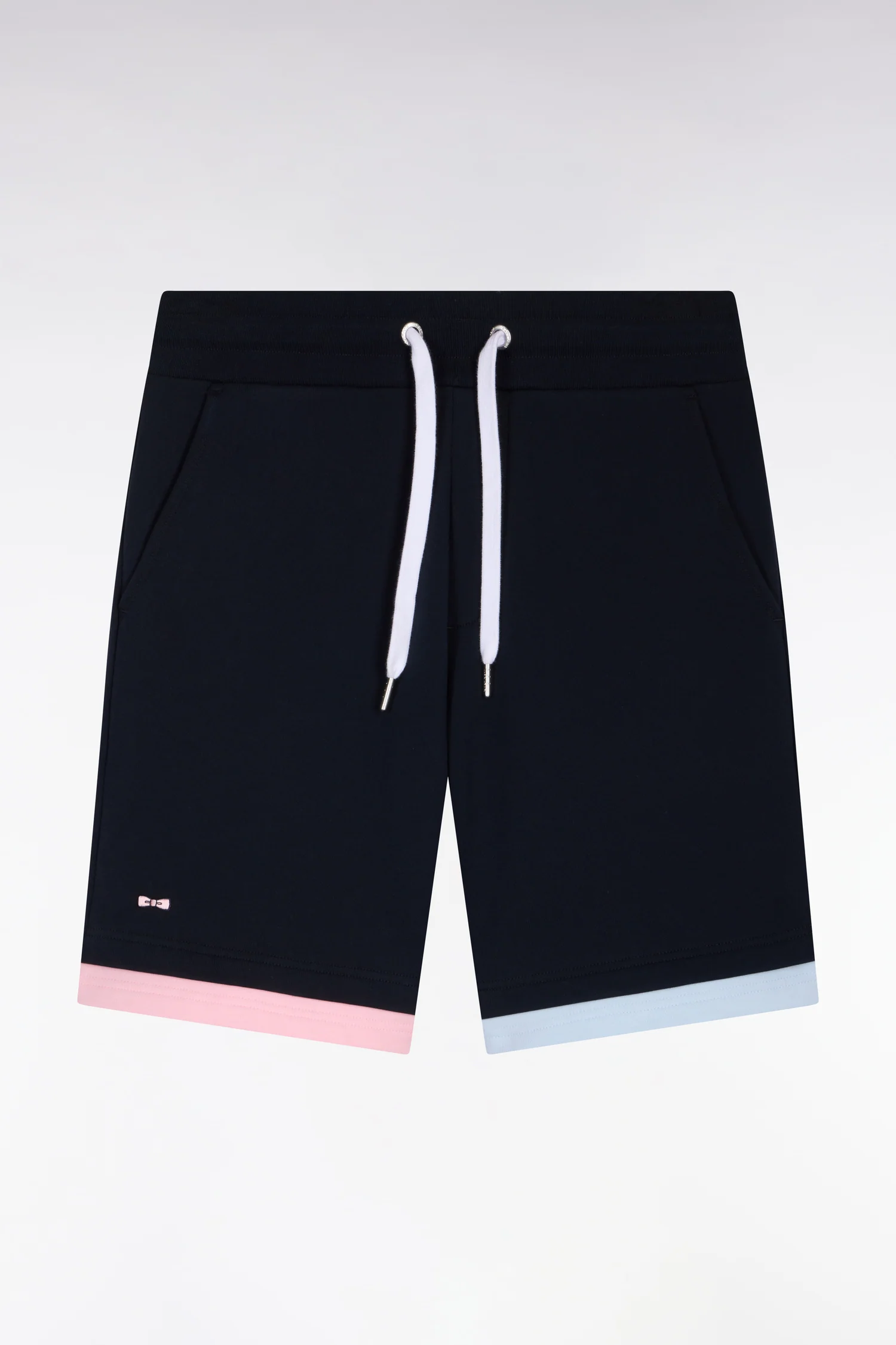 Short en molleton coton marine à bordures contrastées - Image 2