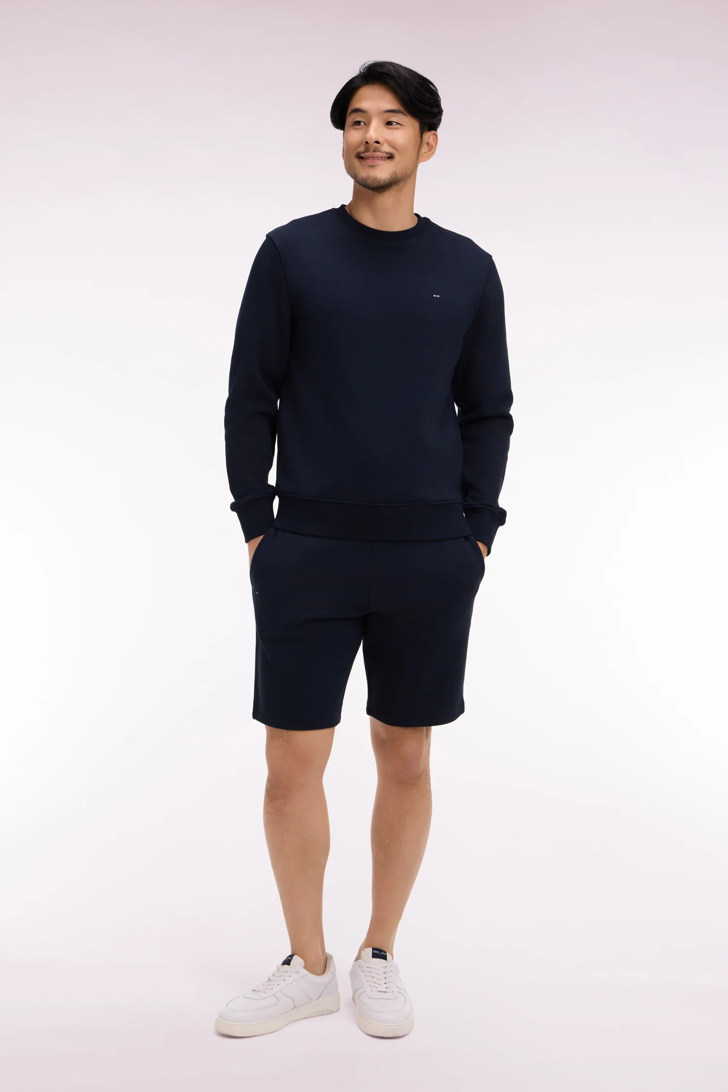 Short en molleton coton marine