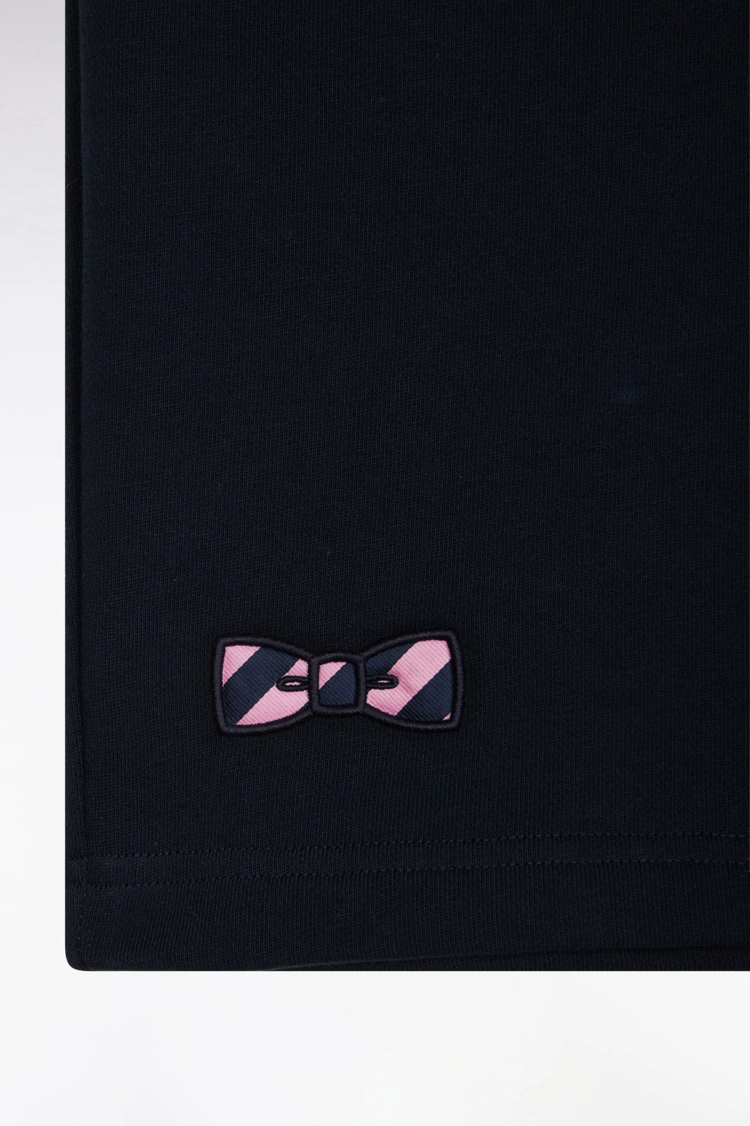 Short en molleton coton marine nœud papillon cerclé coupe décontractée - Image 6