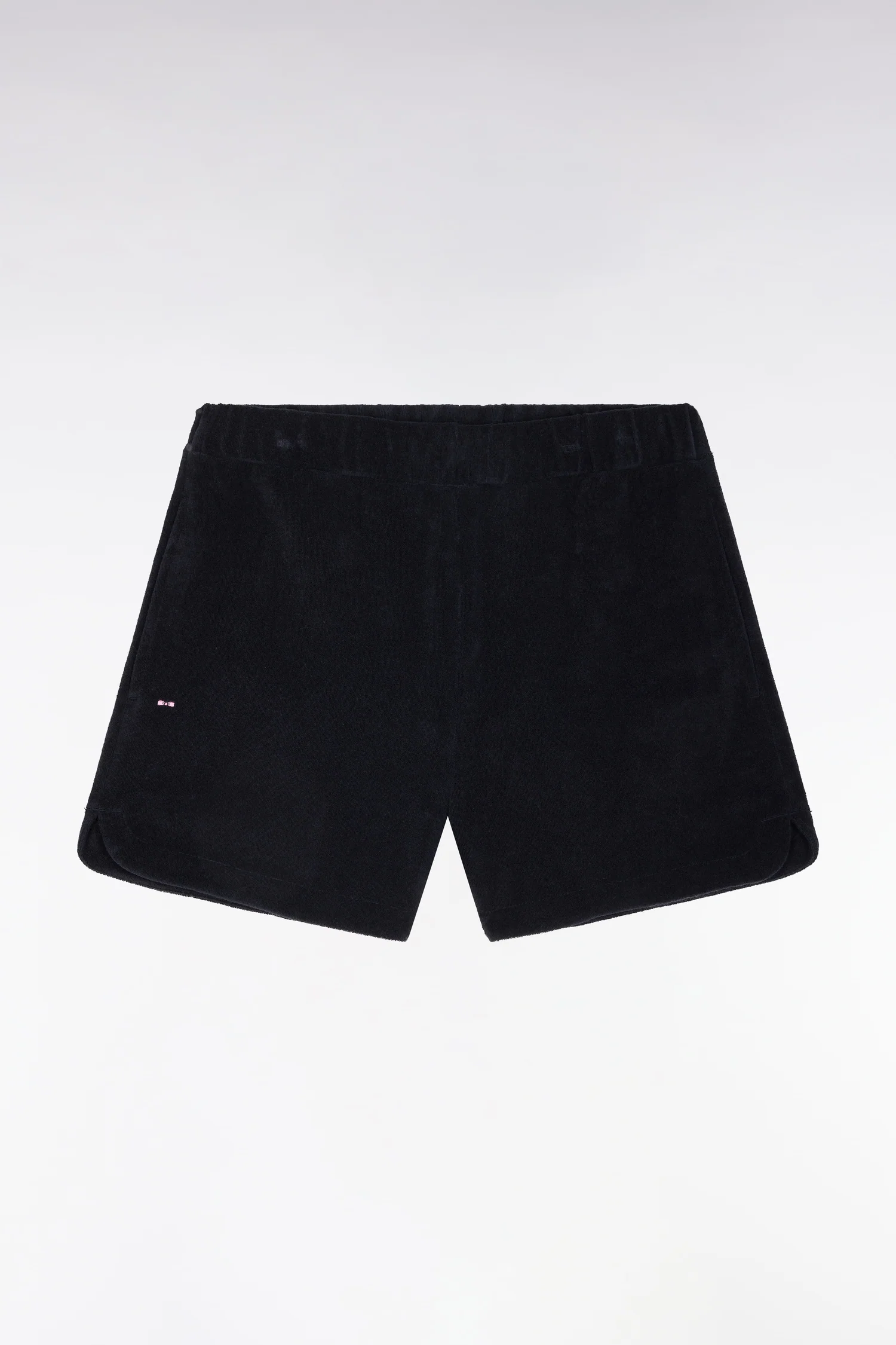Short en molleton coton mélangé marine coupe droite - Image 2