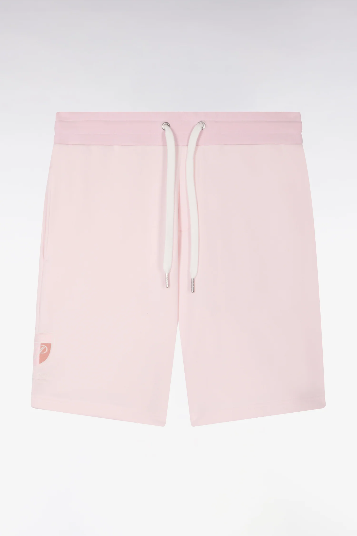 Short en molleton coton rose à broderie blason - Image 2