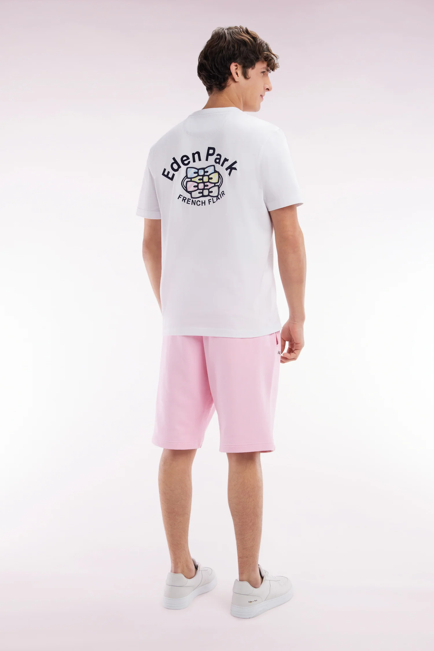 Short en molleton coton rose coupe décontractée - Image 4