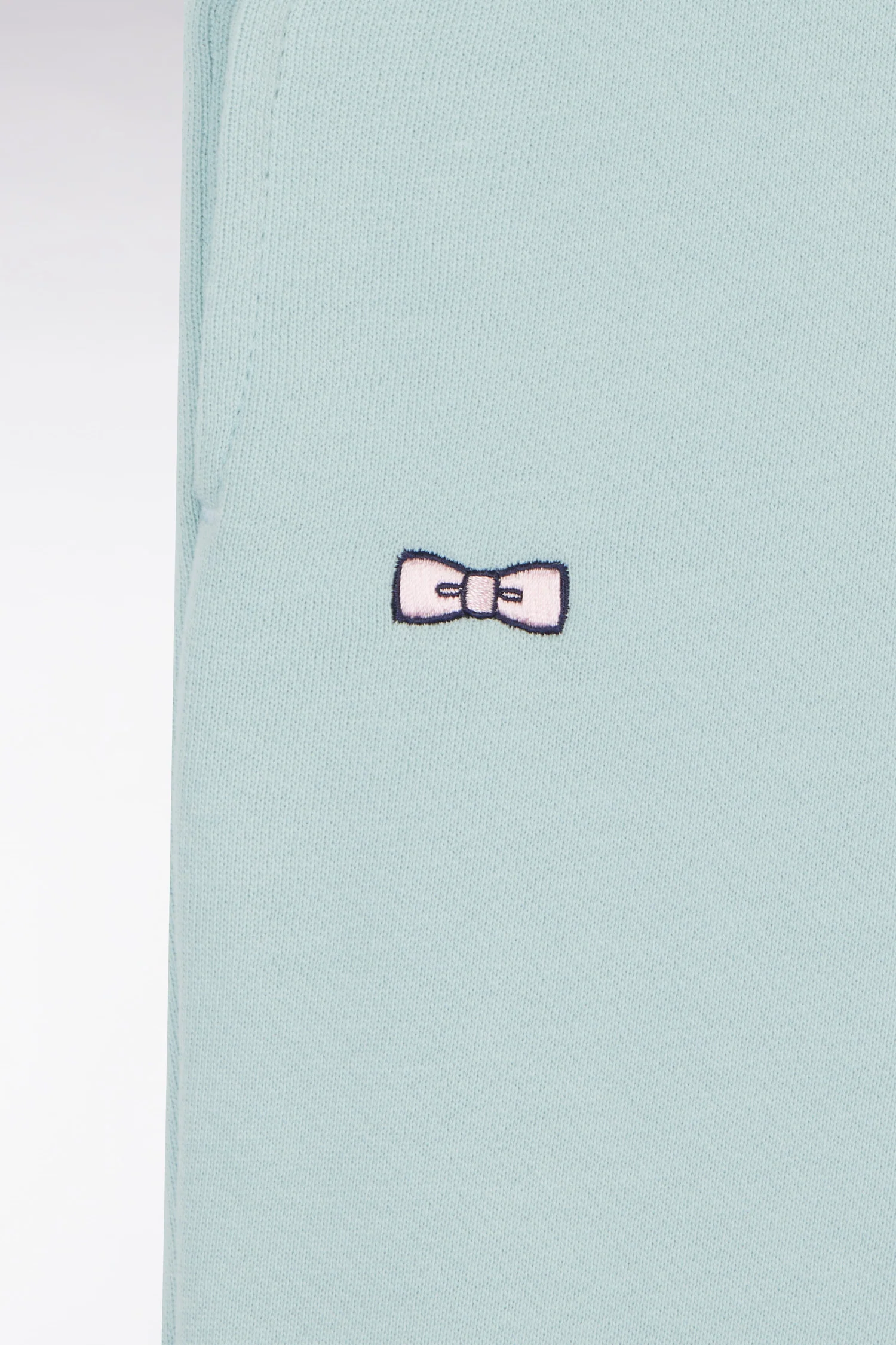 Short en molleton coton vert d'eau coupe droite - Image 6