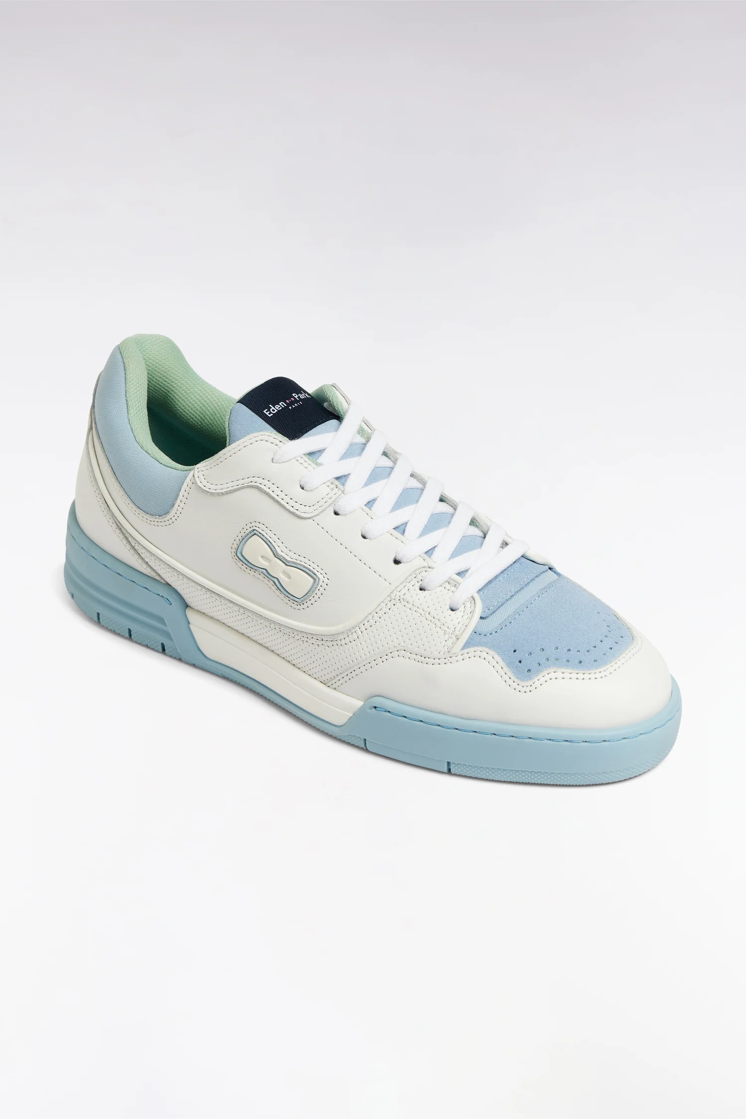 Sneakers EP10 en cuir blanches et vert d'eau - Image 5
