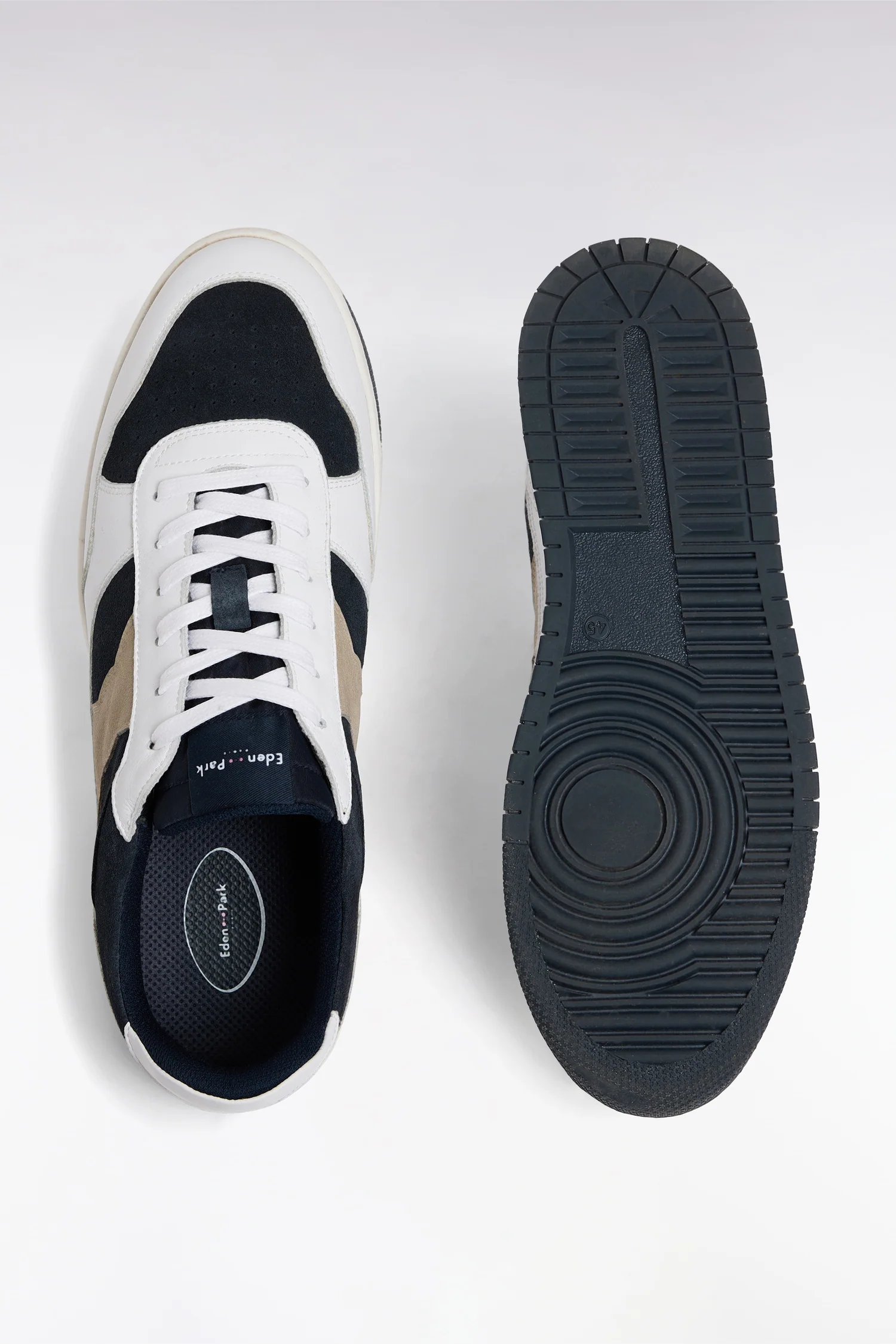 Sneakers tricolores en cuir marine - Image 3