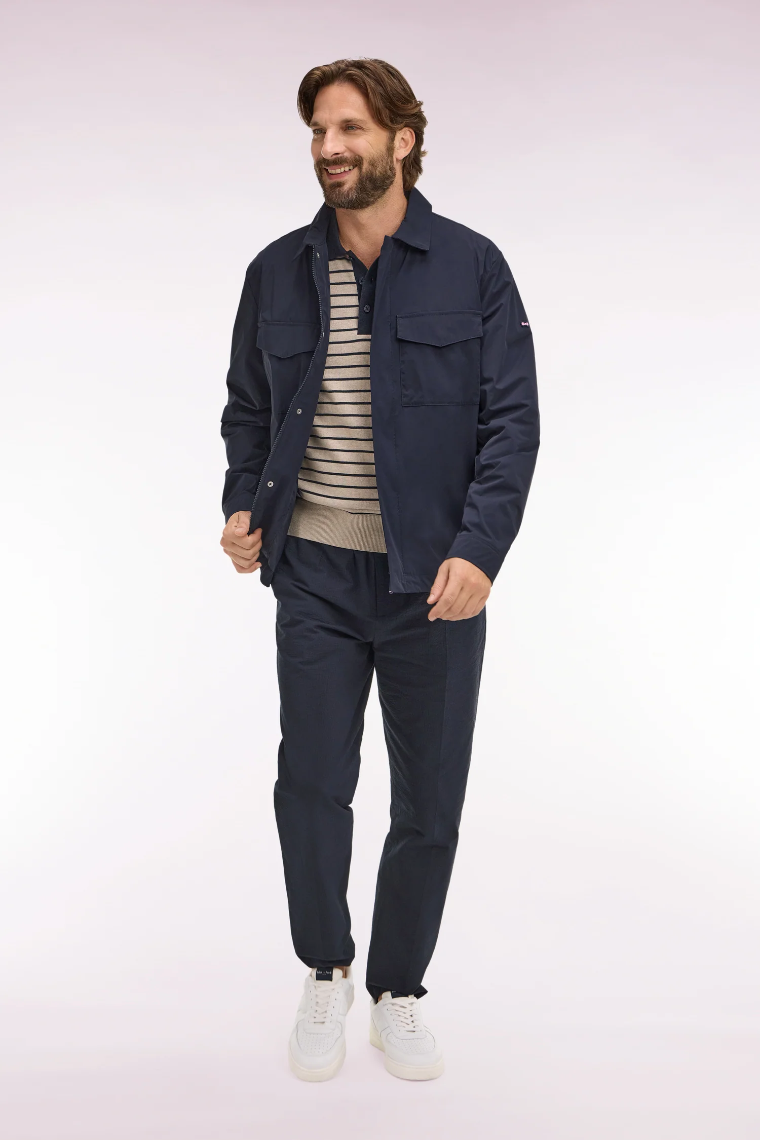 Surchemise en nylon stretch marine