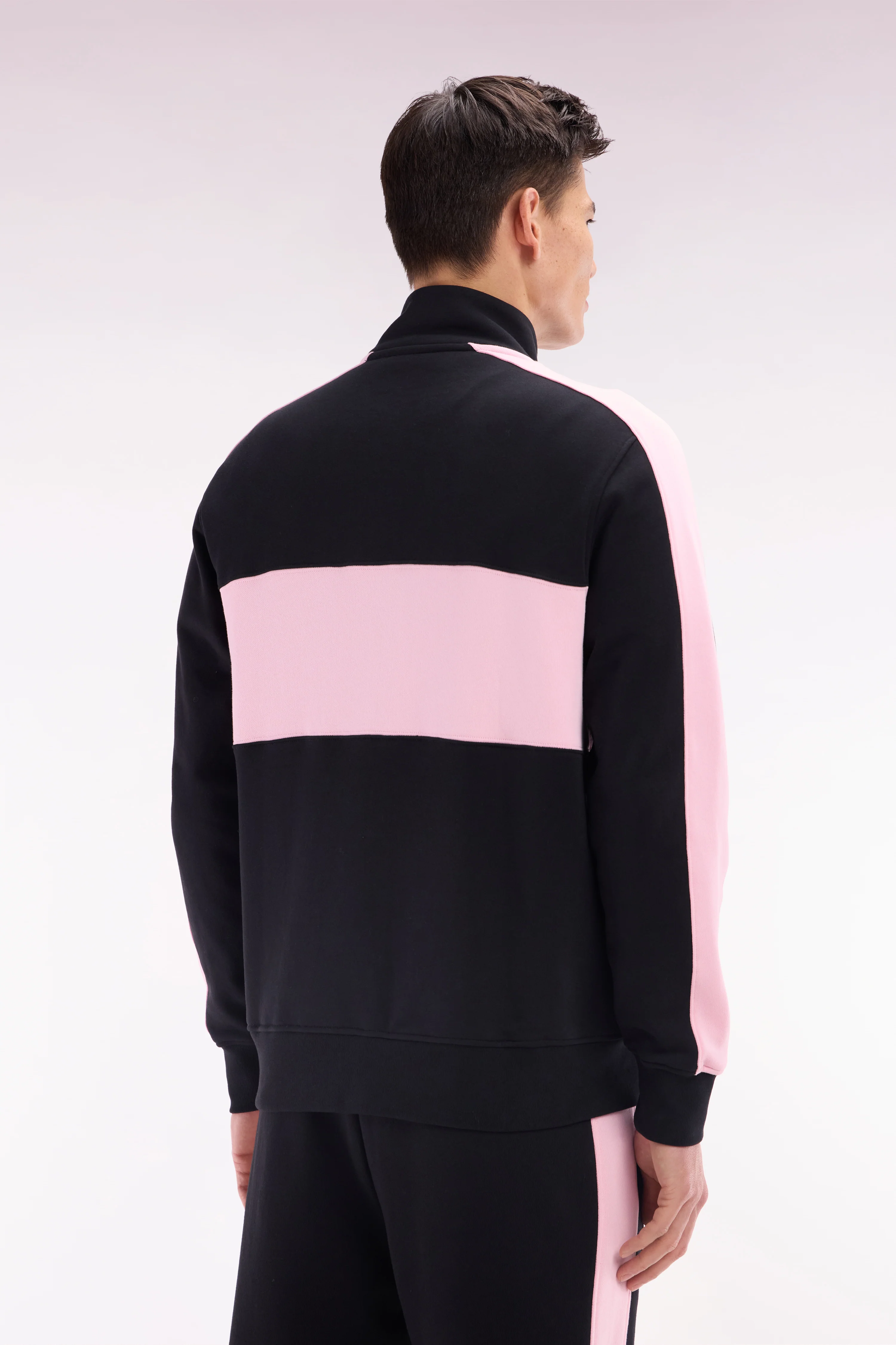 Sweatshirt New Zealand en molleton coton noir et rose coupe décontractée - Image 4