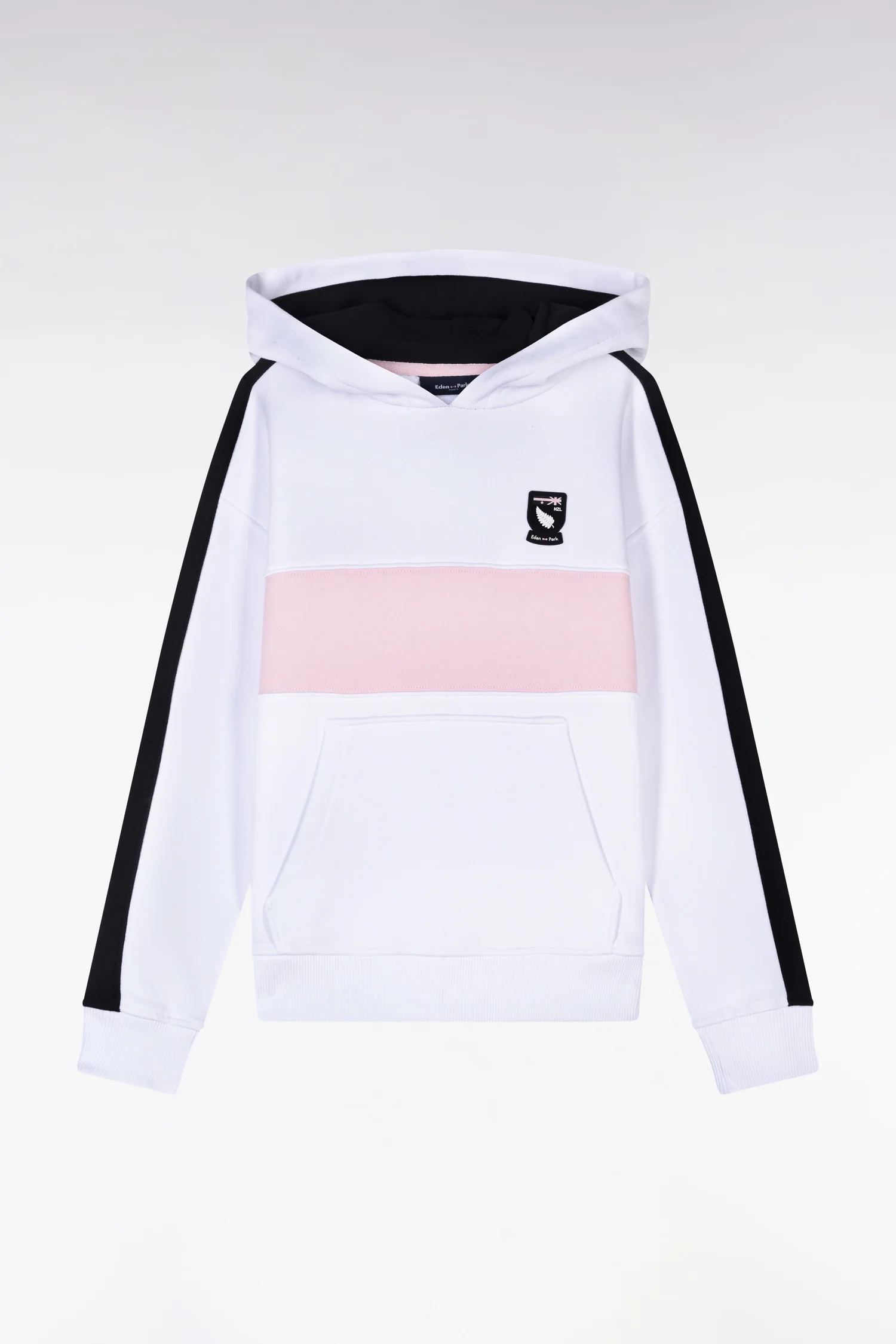 Sweatshirt à capuche Nouvelle Zélande en coton blanc coupe droite