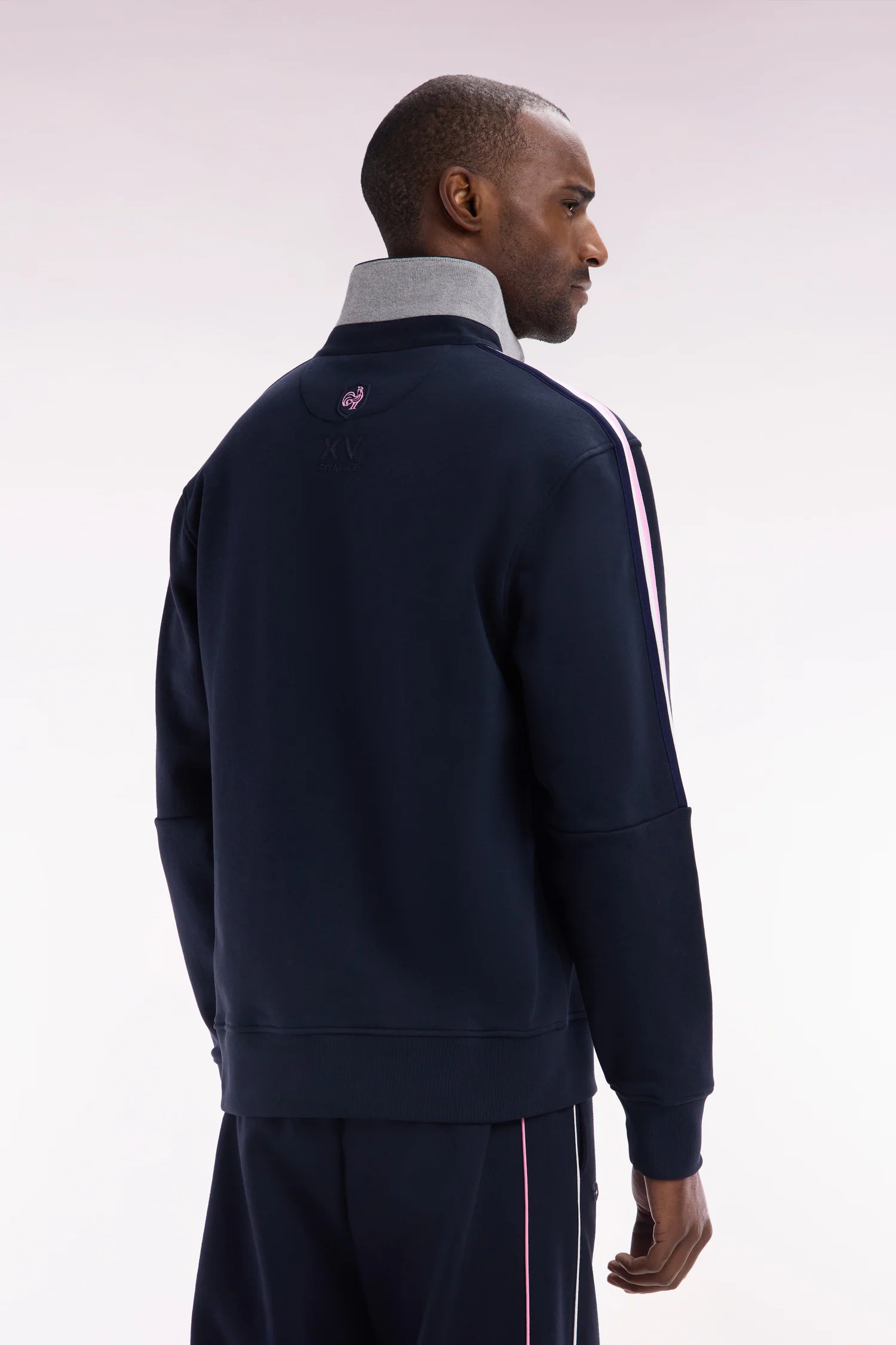 Sweatshirt Ă col maillot en coton marine XV de France coupe droite - Image 4