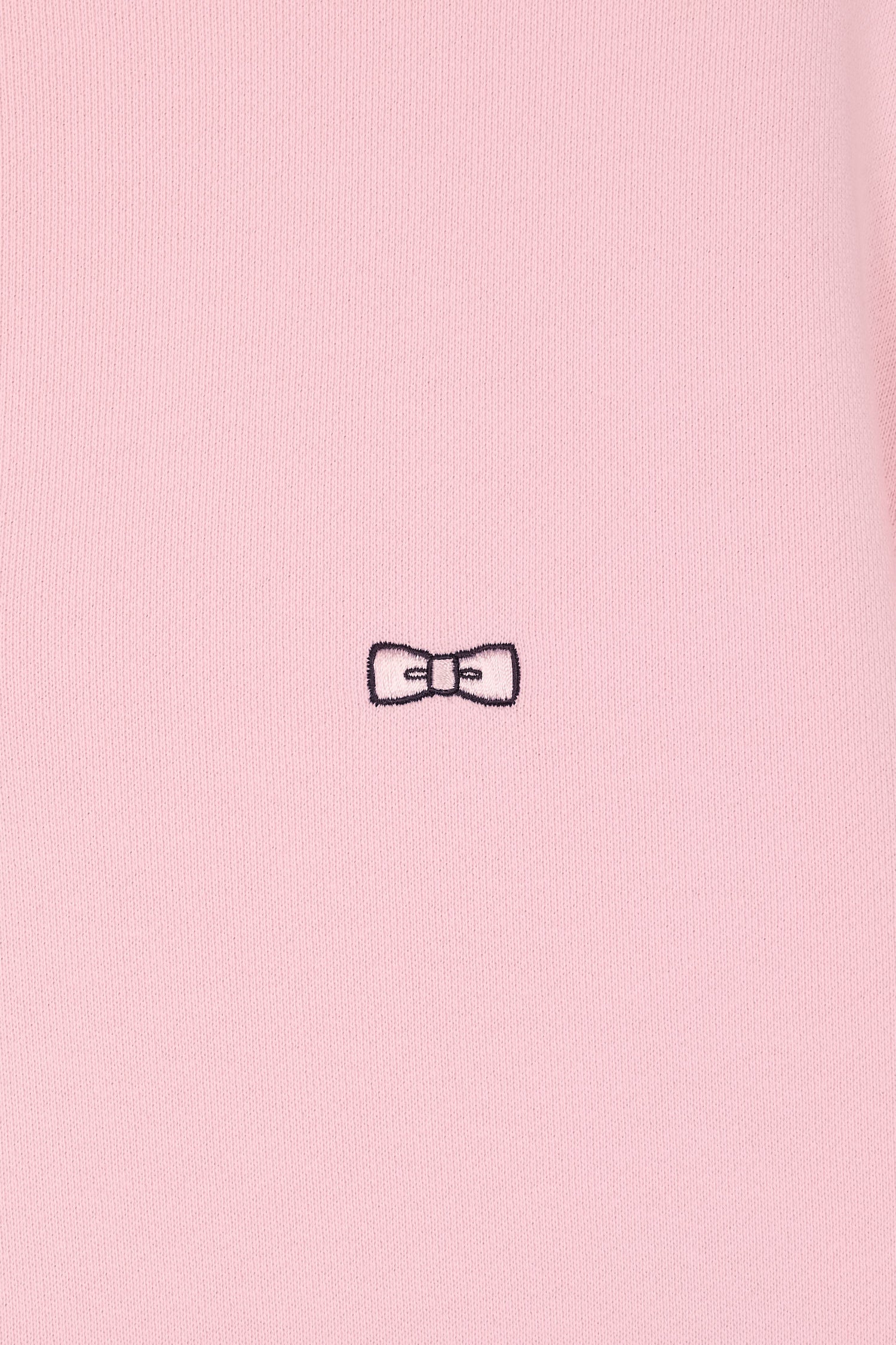 Sweatshirt à col zippé en coton rose coupe droite - Image 6