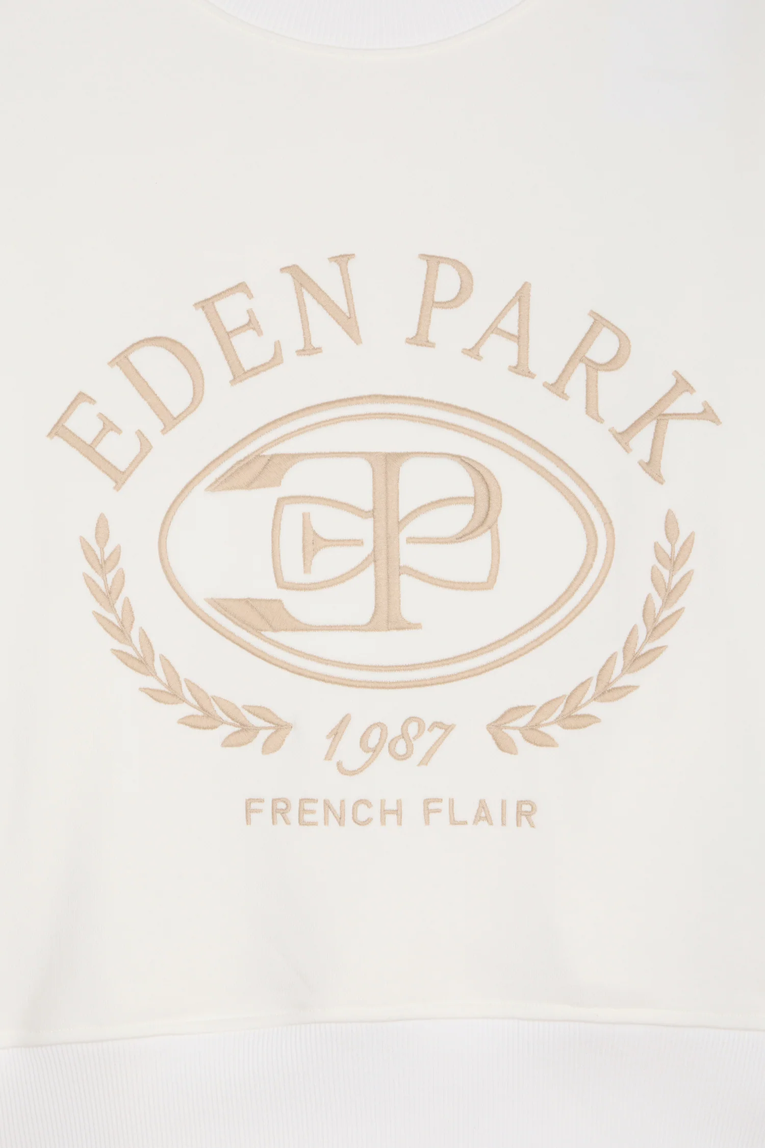 Sweatshirt en coton écru brodé coupe relaxed - Image 6