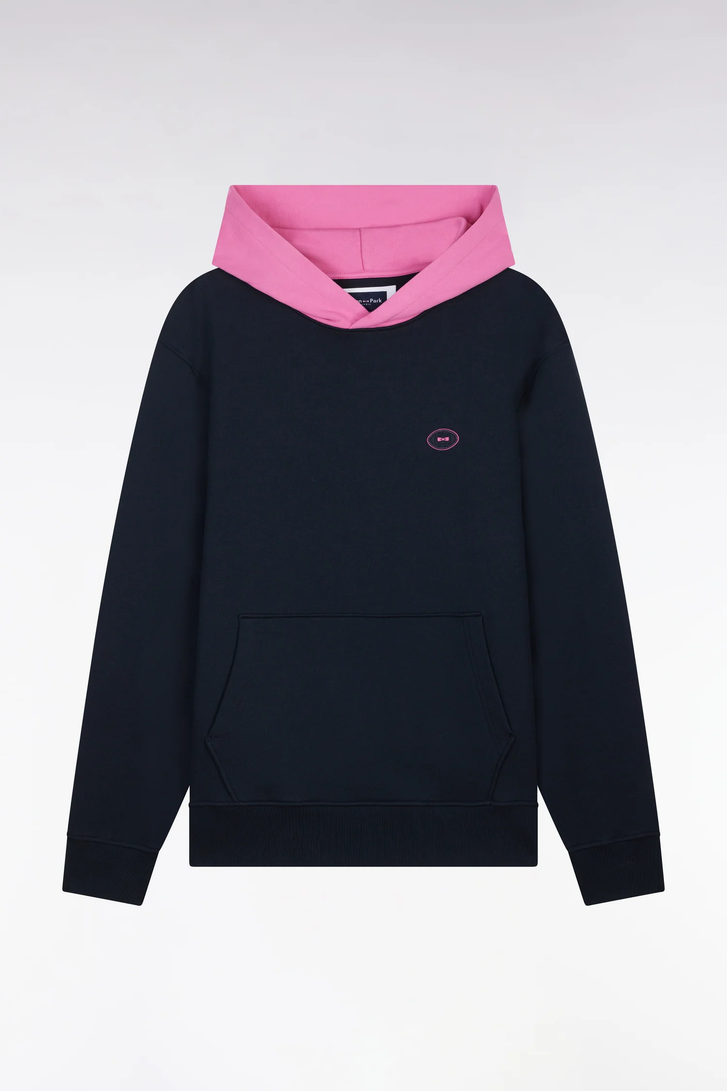 Sweatshirt en molleton coton bicolore rose coupe décontractée - Image 2