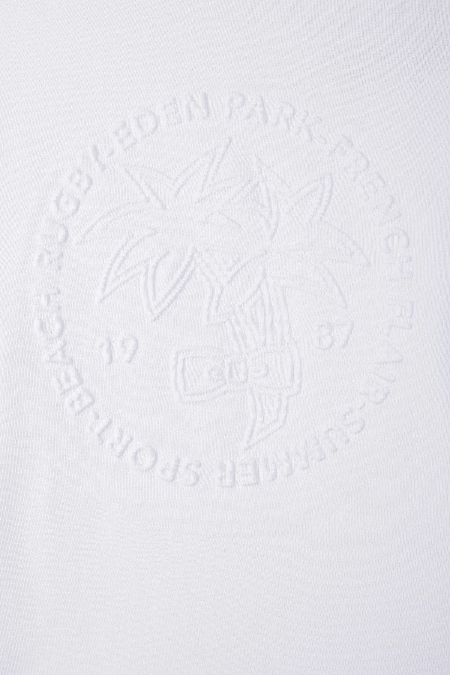 Sweatshirt en molleton coton blanc broderie palmier ton sur ton coupe décontractée - Image 6