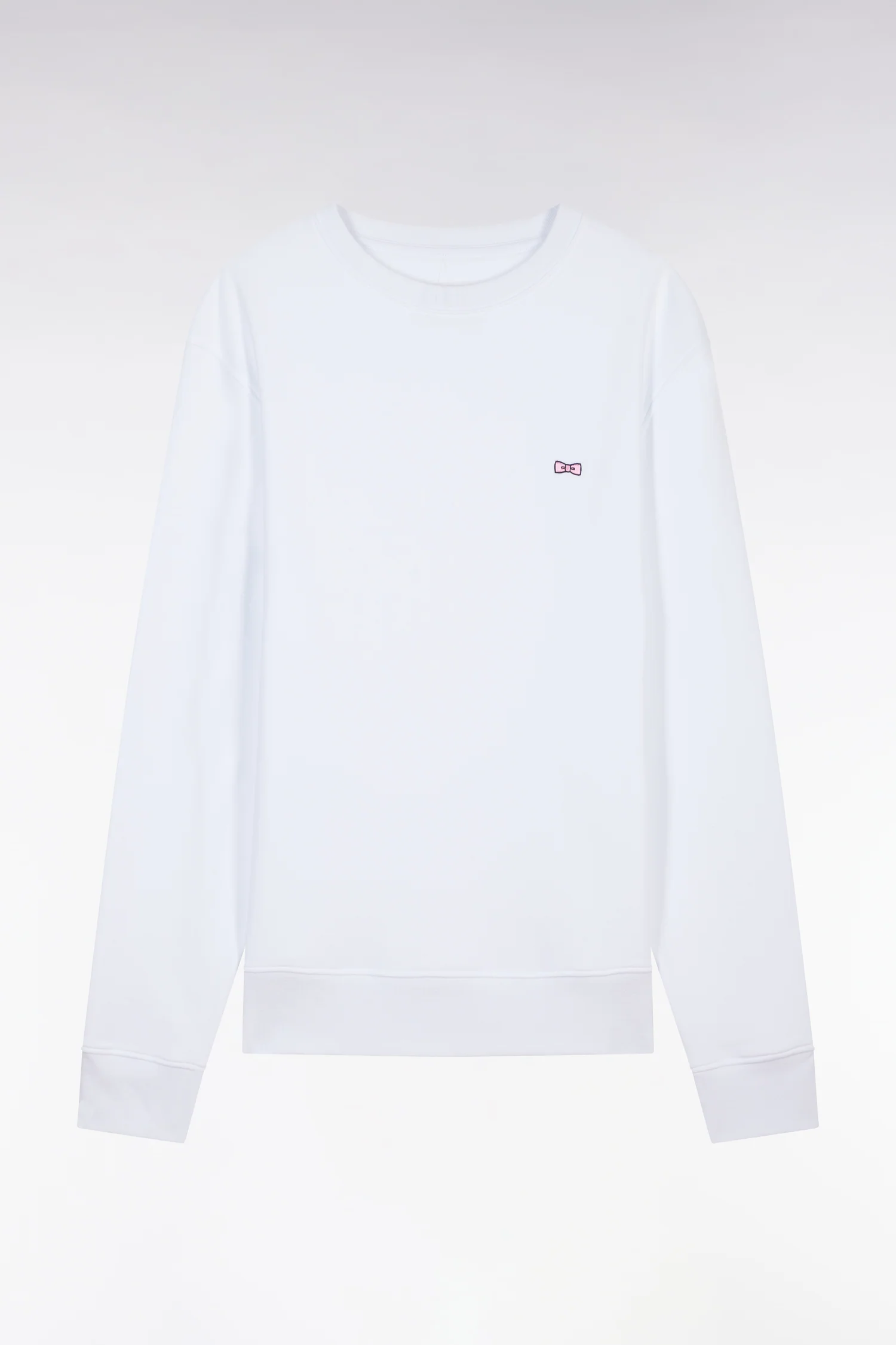Sweatshirt en molleton coton blanc coupe droite et col rond - Image 2