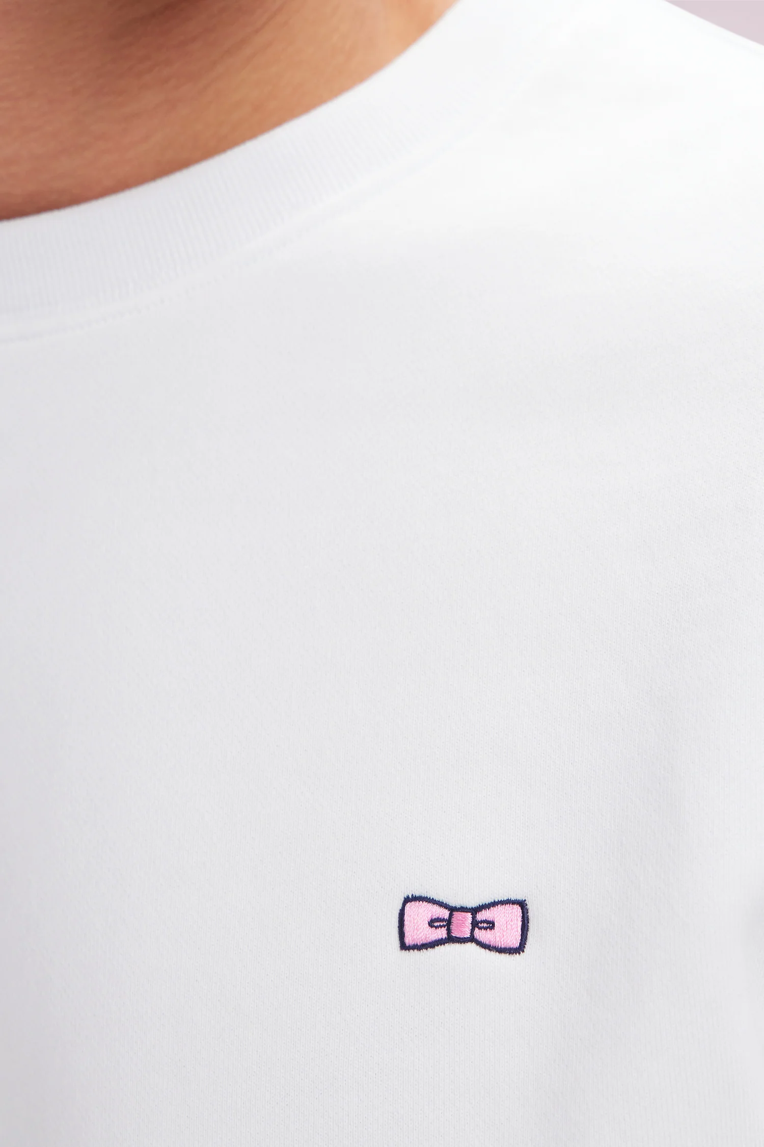 Sweatshirt en molleton coton blanc coupe droite et col rond - Image 5
