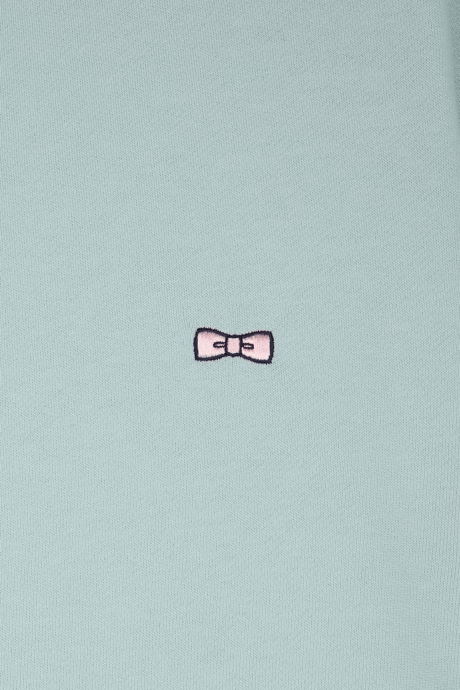 Sweatshirt en molleton coton vert d'eau coupe droite et col rond - Image 6
