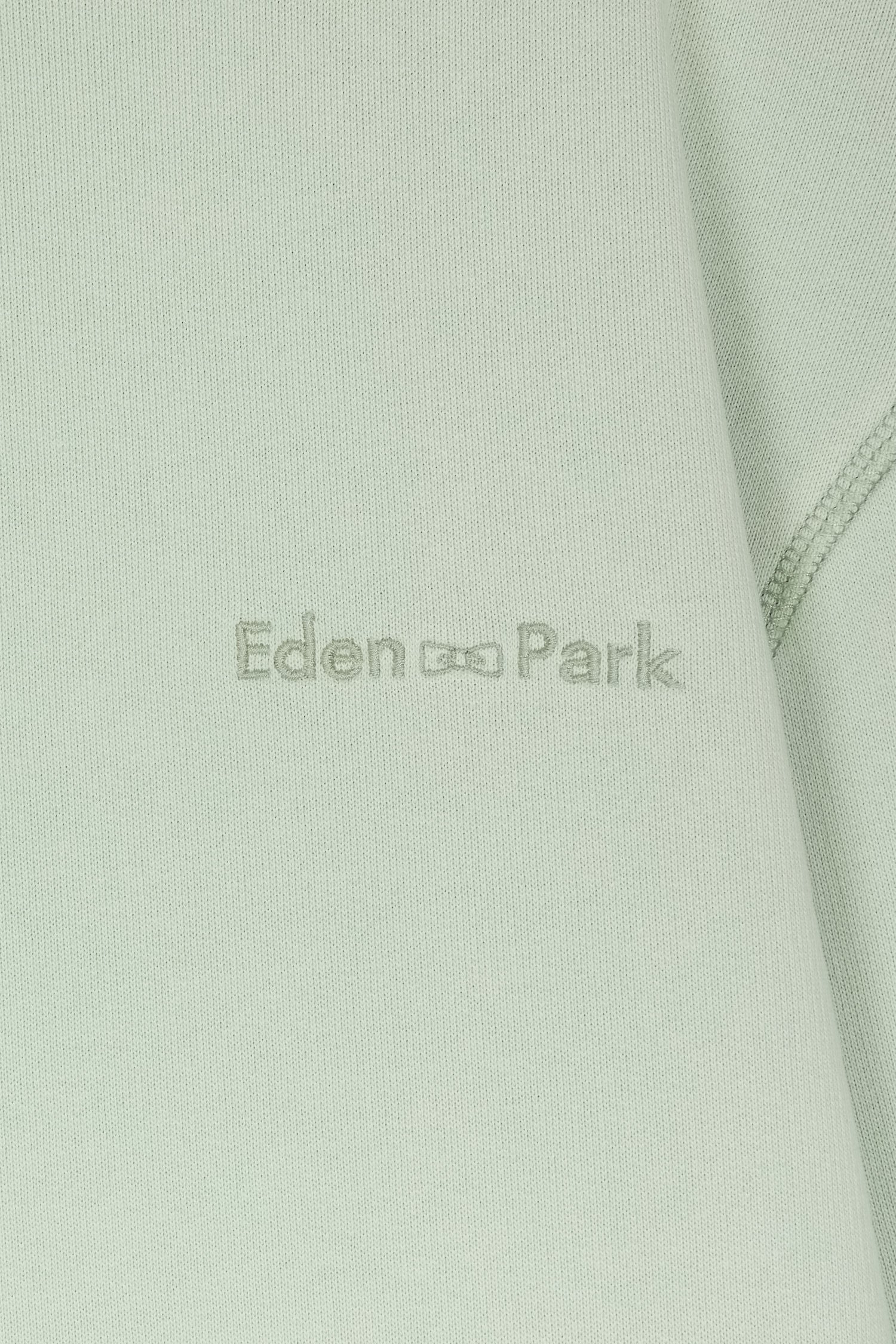 Sweatshirt surteint à col rond en molleton coton vert d'eau coupe décontractée - Image 6