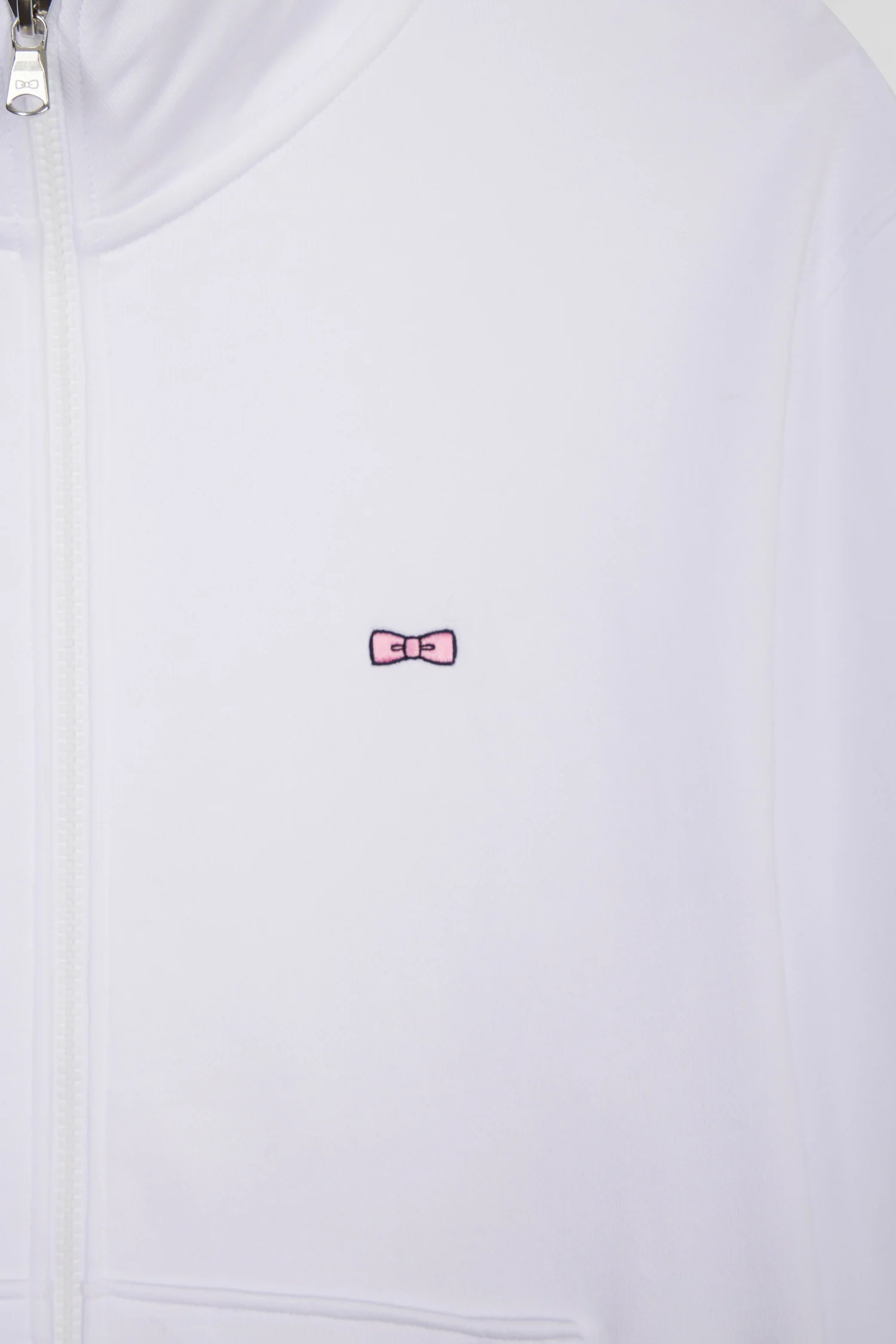Sweatshirt zippé en coton blanc coupe droite - Image 6
